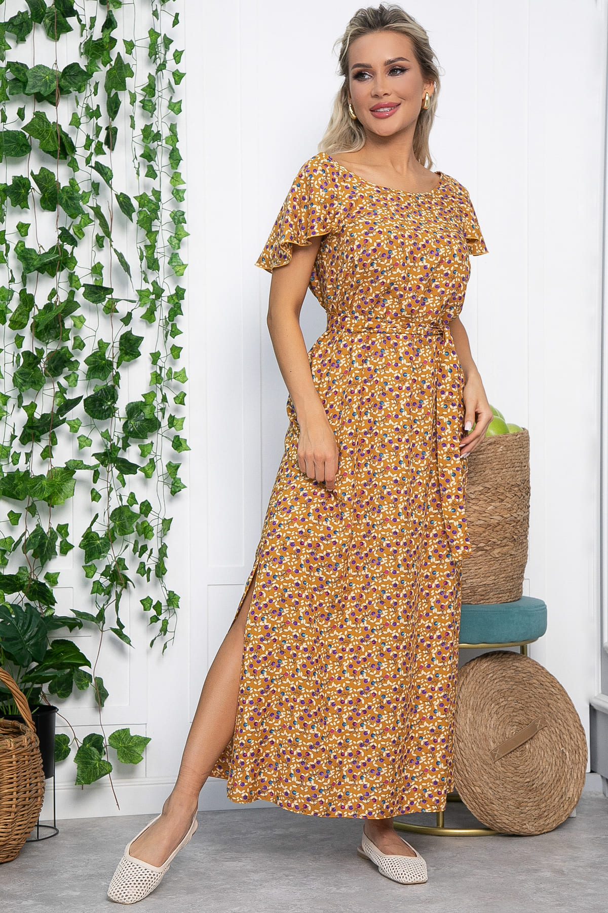 Платье Вечер свиданий (горчица) П13584-16М