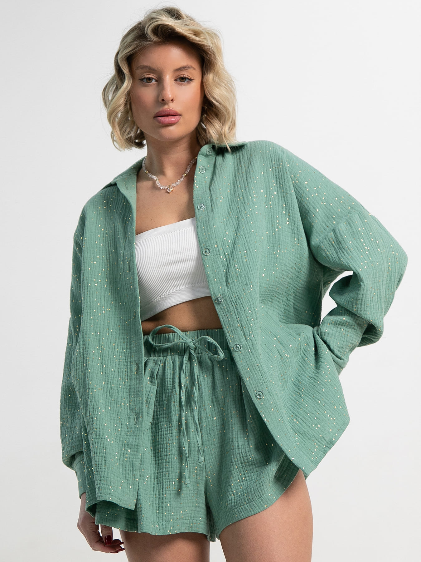 Костюм хлопковый Илария (оливковый) К15343-1М