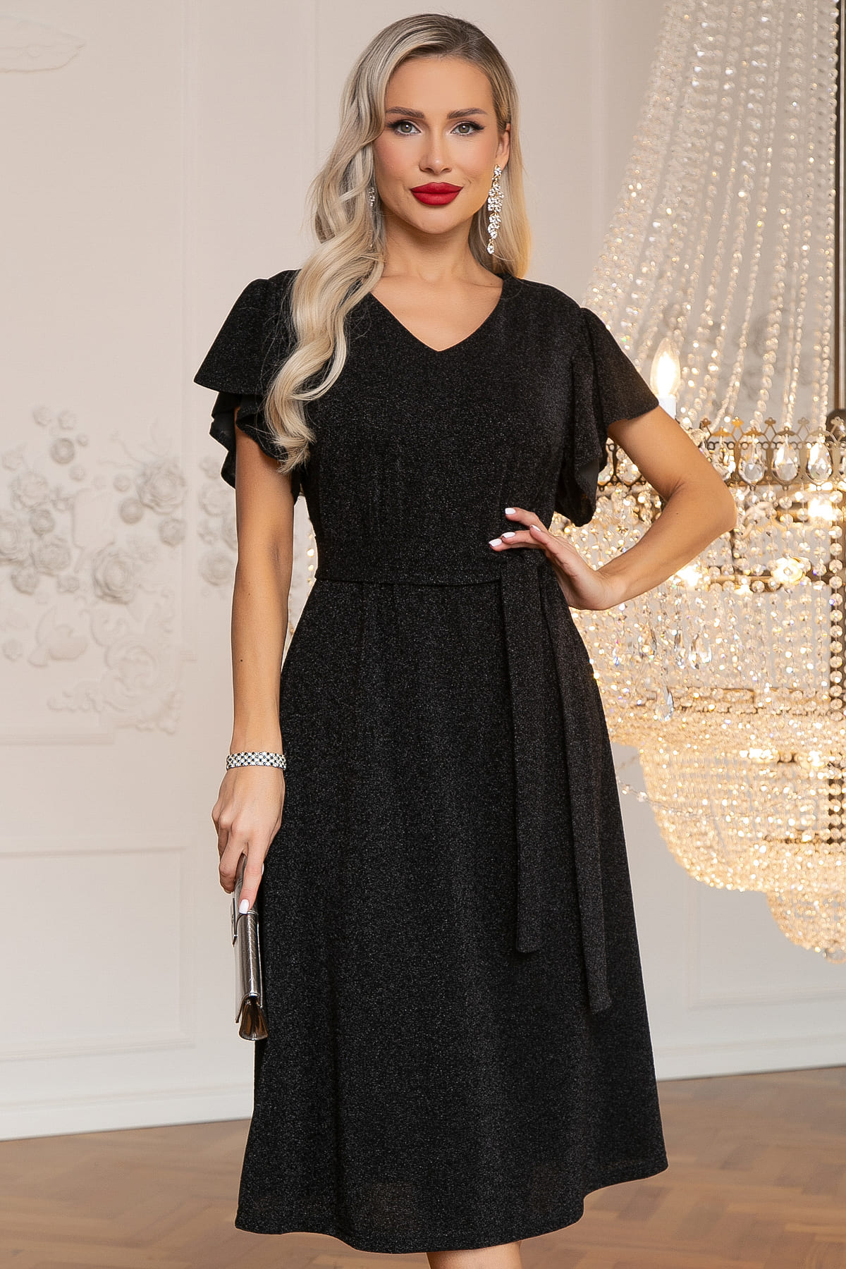 Платье вечернее Мелодия любви (черное) П14494-4М