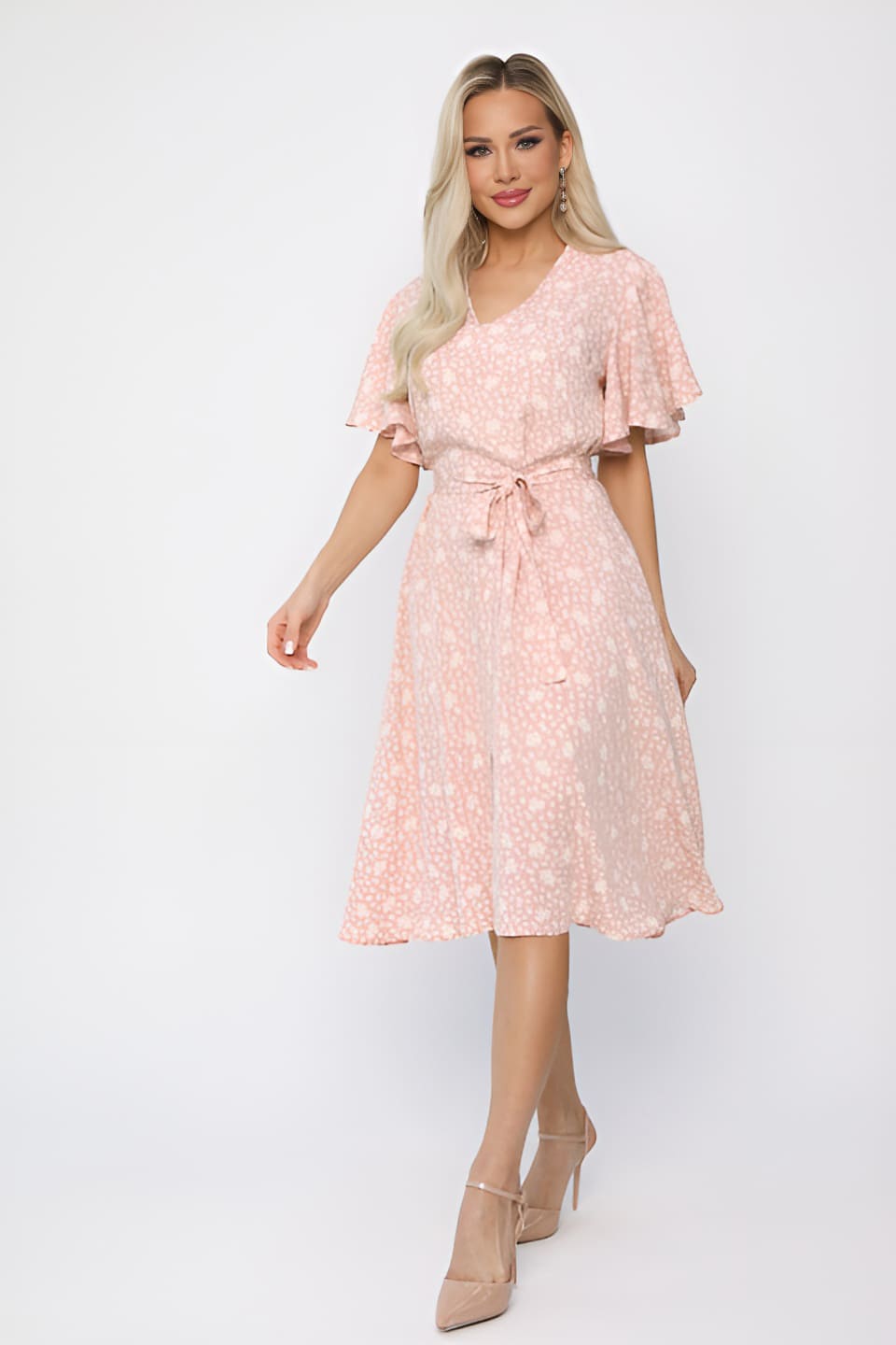Платье Цветочный сад НЬЮ (розовое) П13709-25М