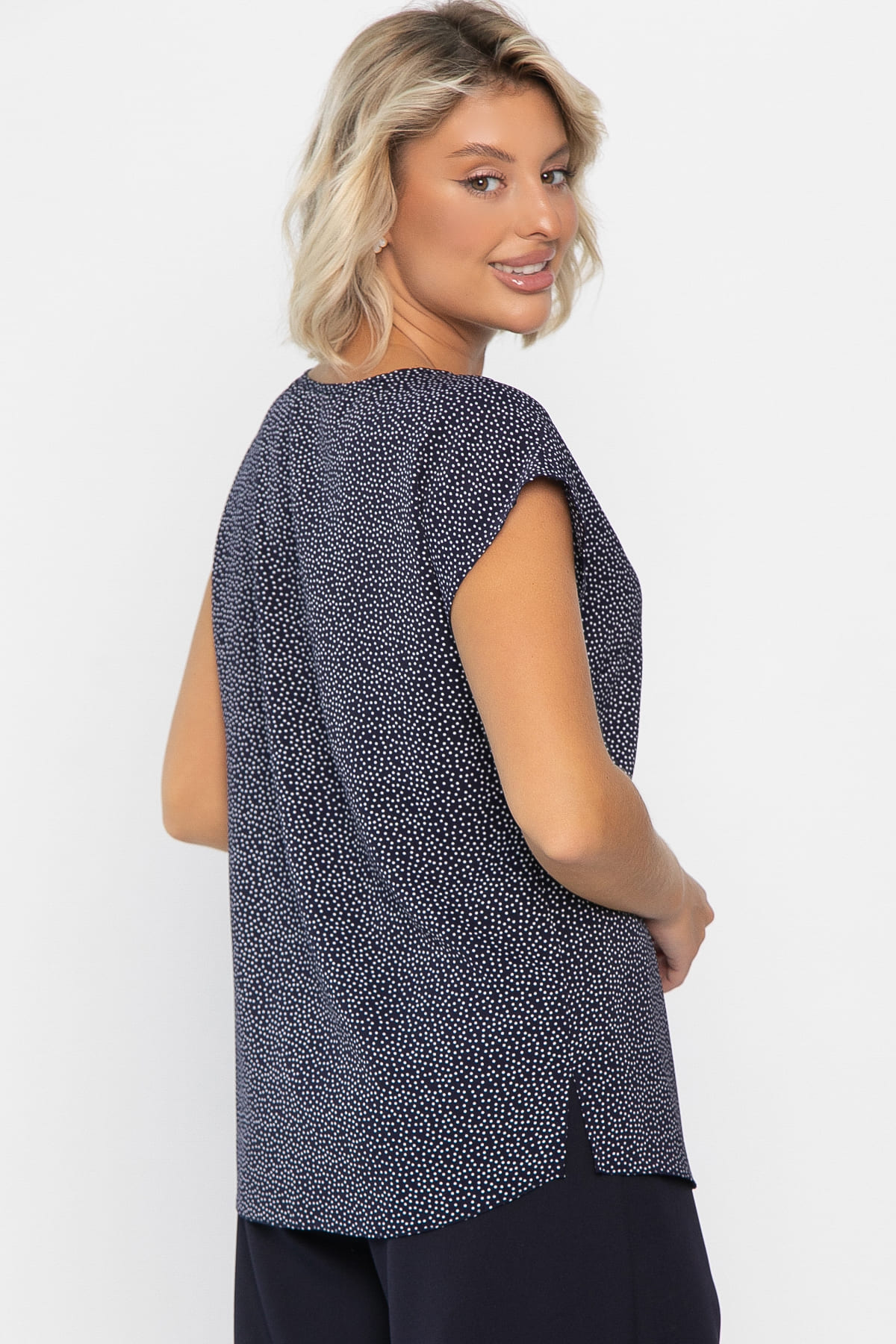 Блуза Милена (темно-синяя) Б14302-8М