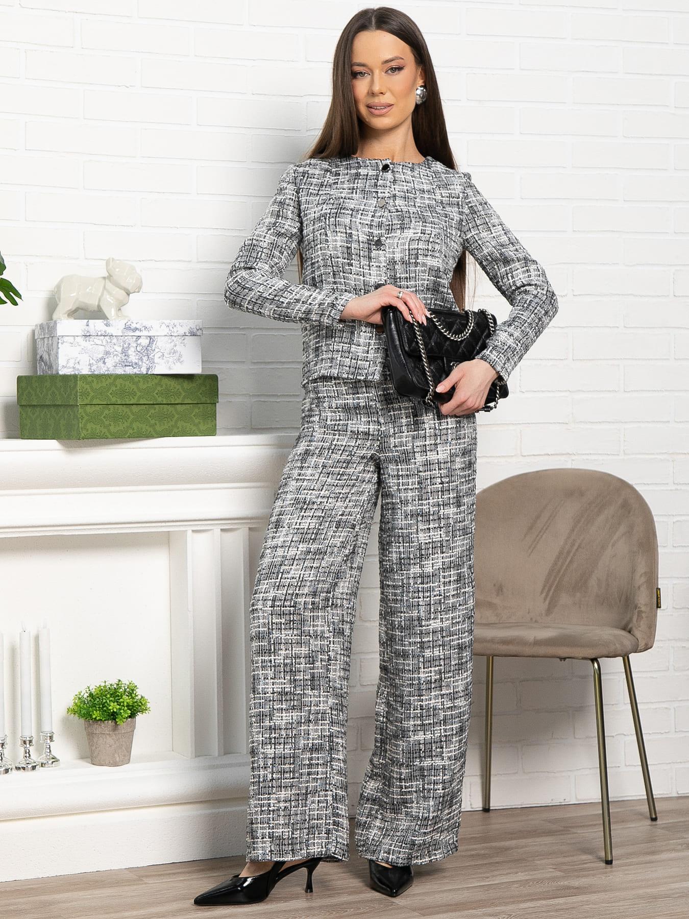 Костюм с брюками Марлин (серый) К15120-10М