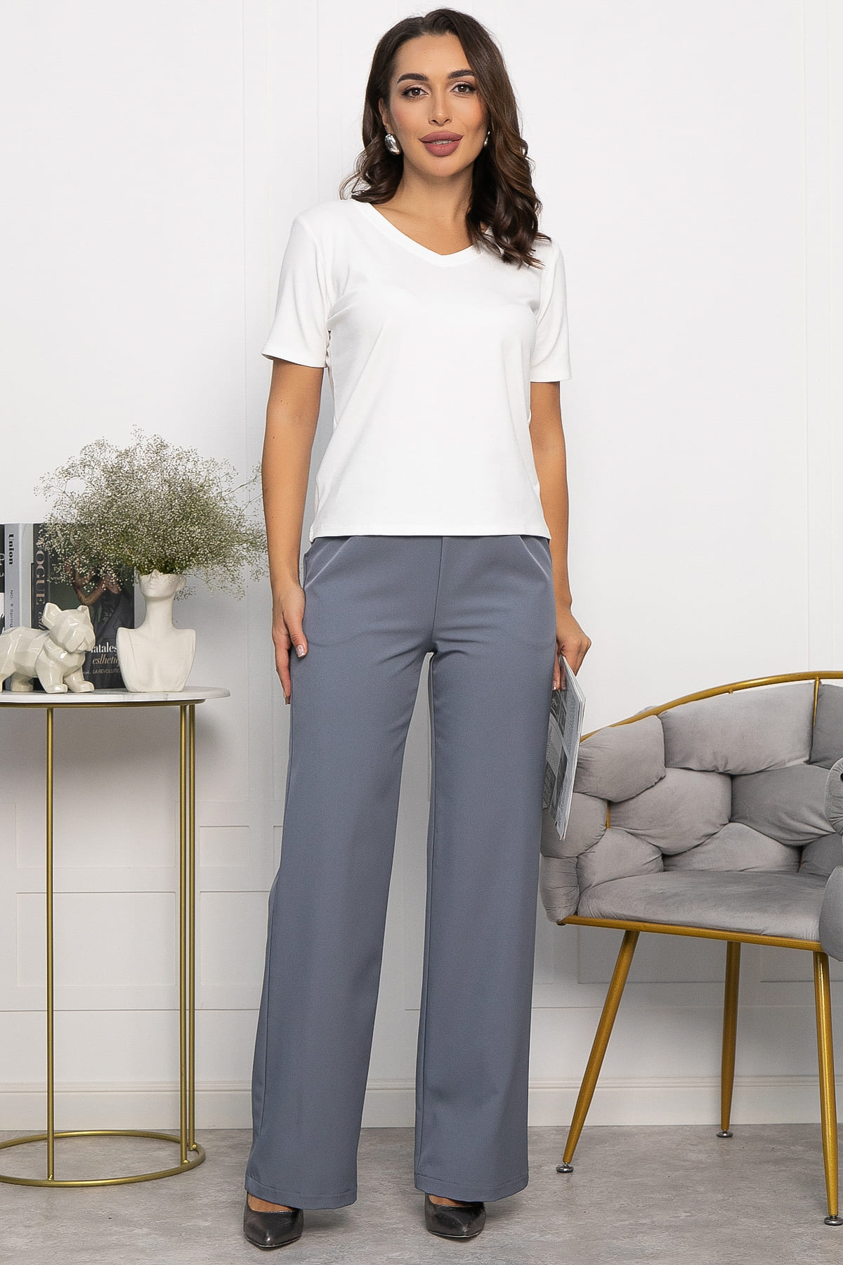 Брюки Бристоль (серо-голубые) Б14149-12М