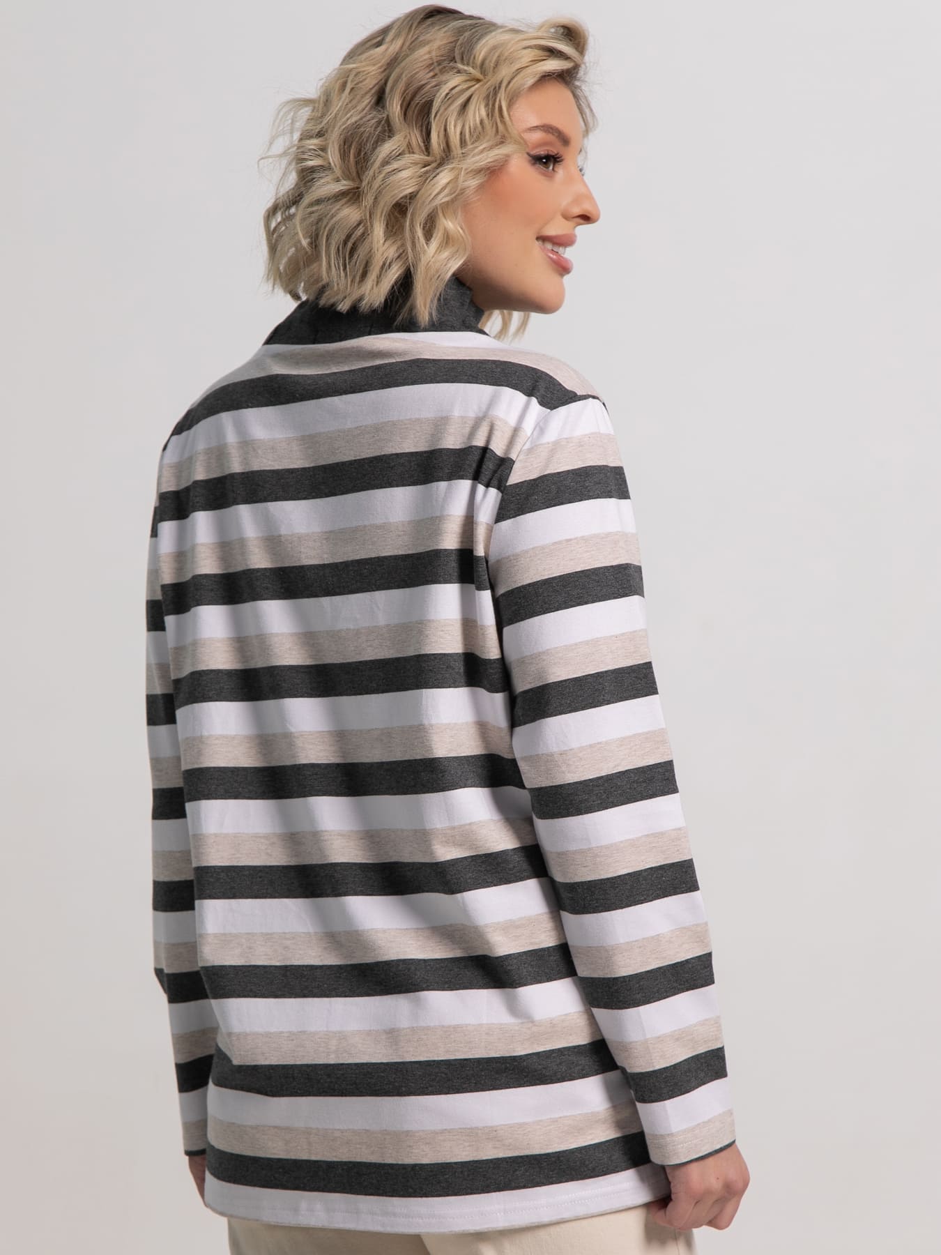 Блуза Сверкающая стрекоза (бежево-серая) Б15284-18М