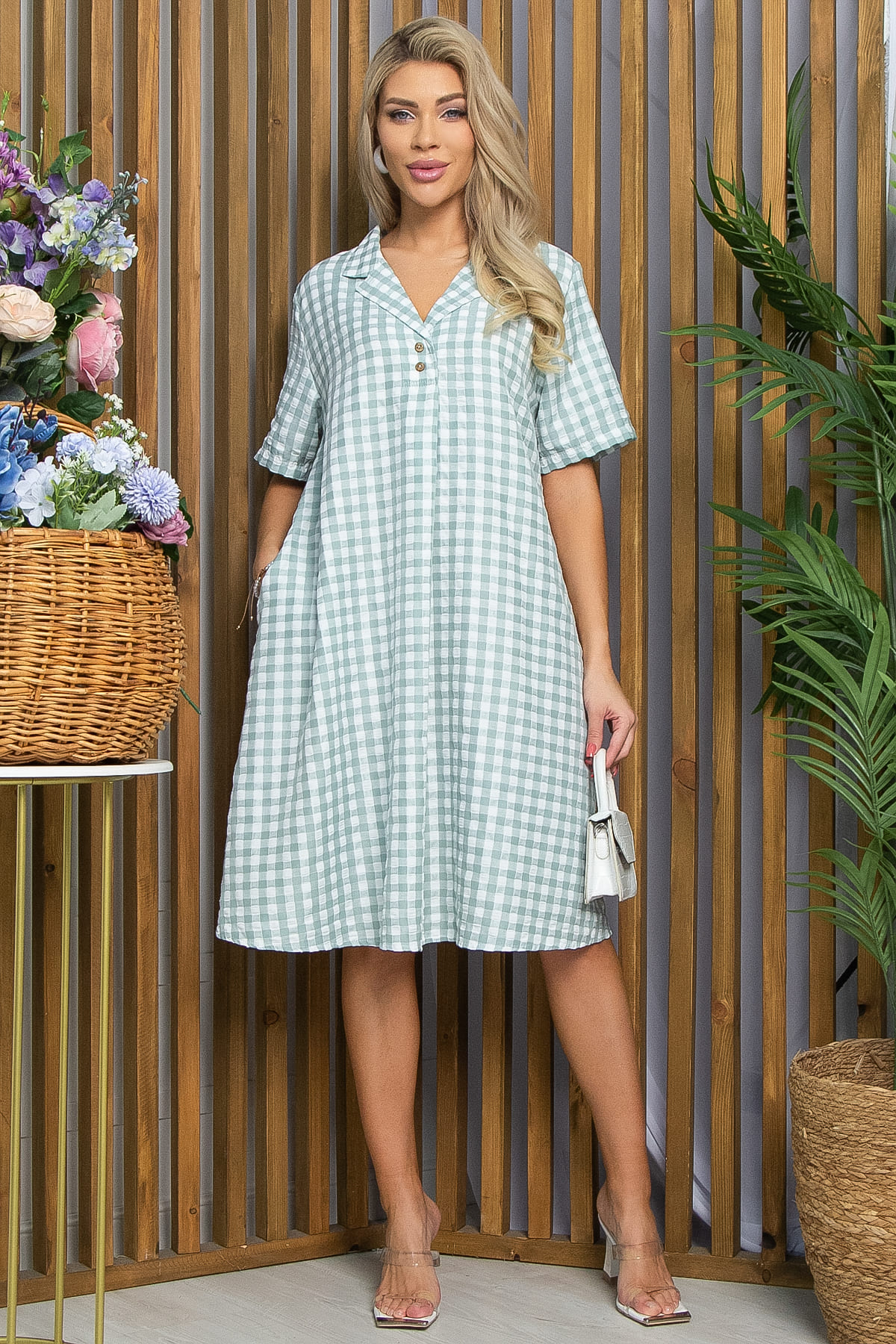 Платье Нежный бриз (мята) П13432-2М