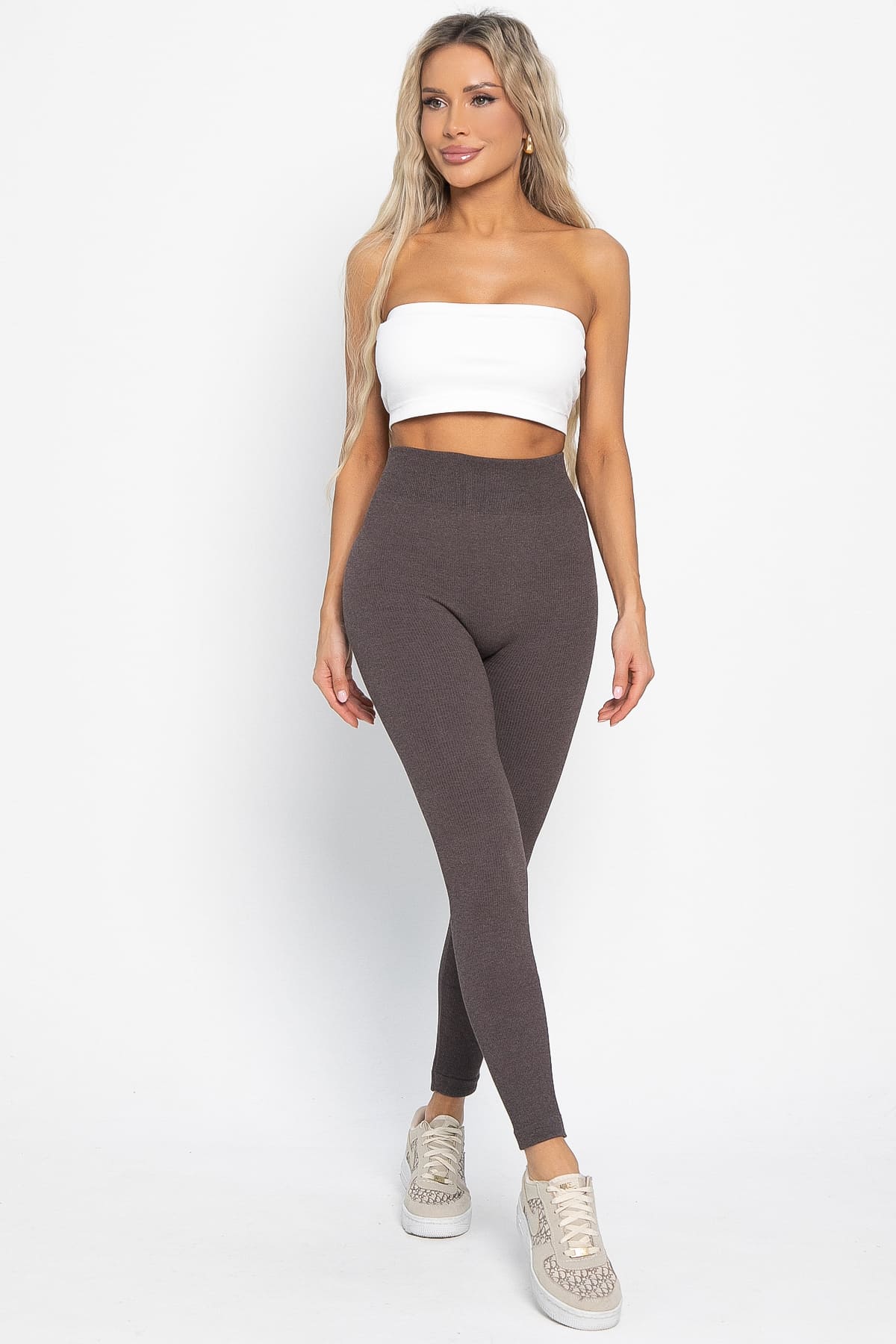 Лосины в рубчик утепленные НЬЮ (шоколад) Б14977-7М