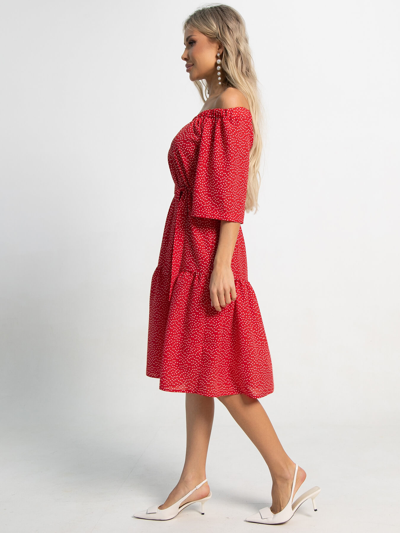 Платье с поясом Дафна (красное) П15524-8М