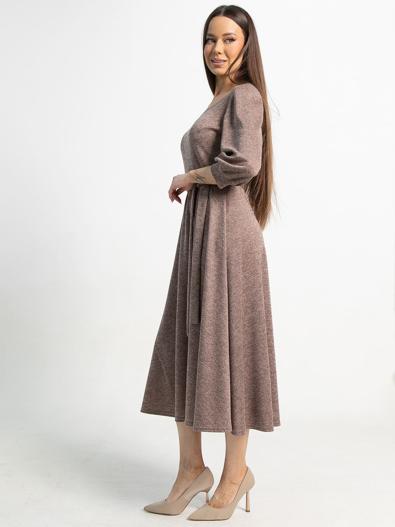 Платье трикотажное Ирина НЬЮ (кофе) П15220-9М