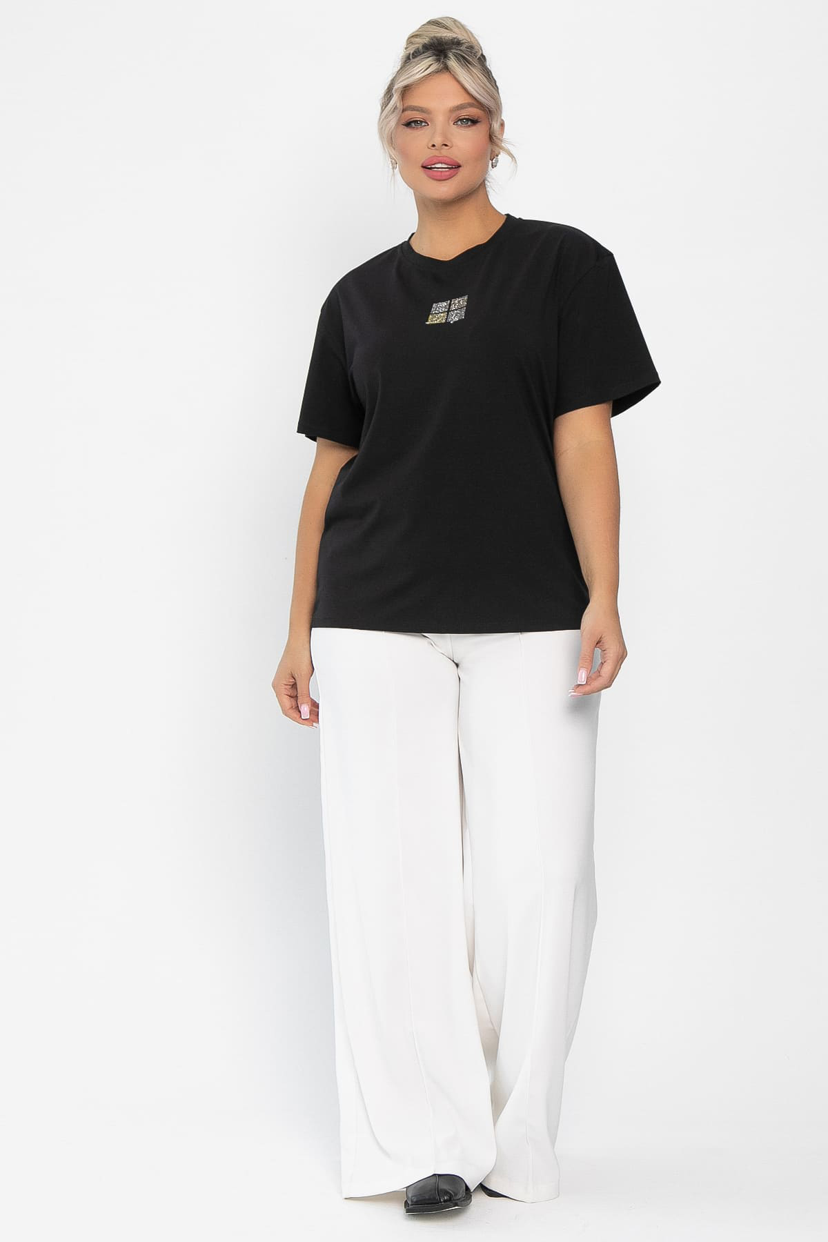 Футболка Аника (черная/коты) Б13494-20М