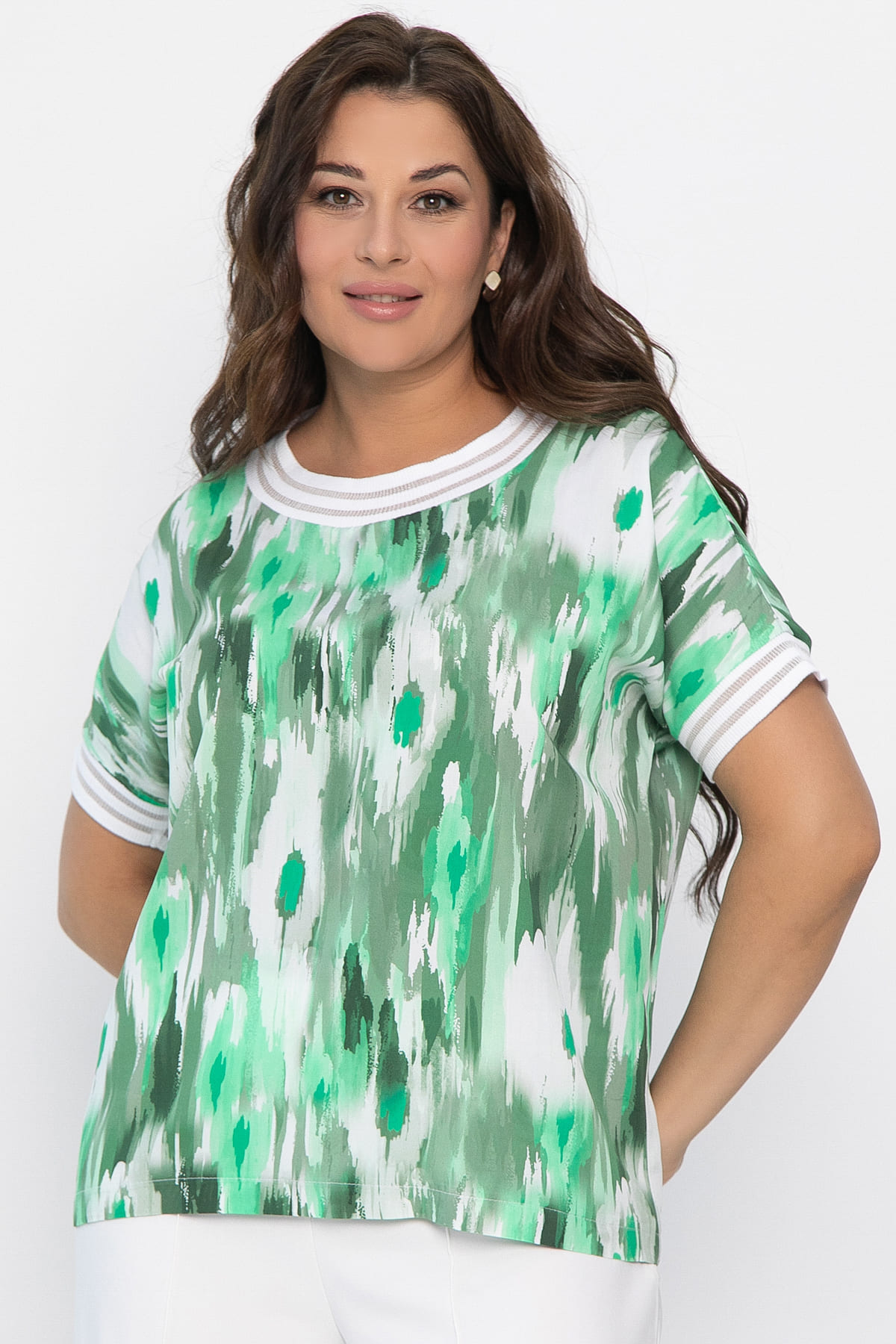 Блуза Лаванда (зеленая) Б13865-1М