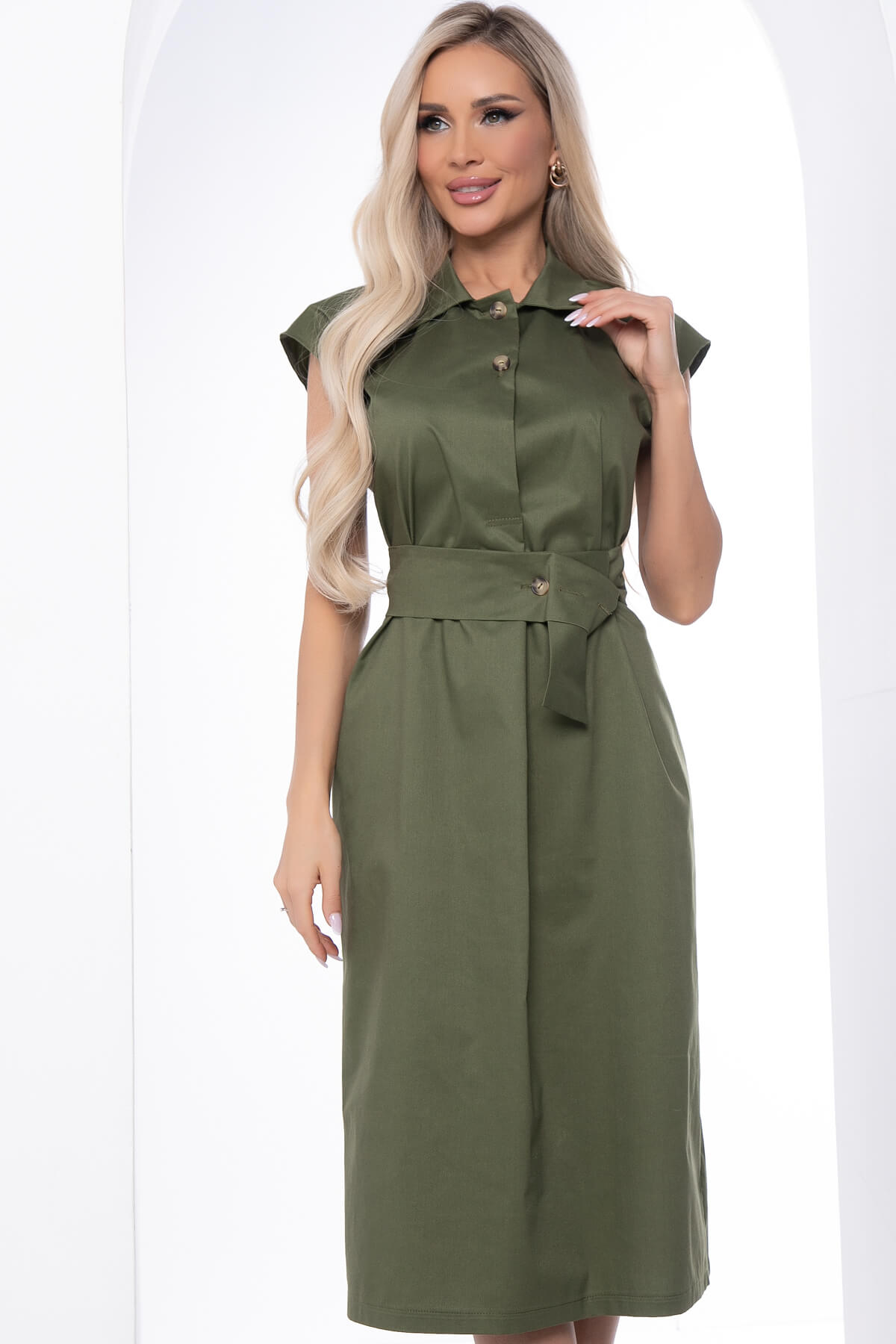 Платье "Нюансы стиля" (хаки) П8751