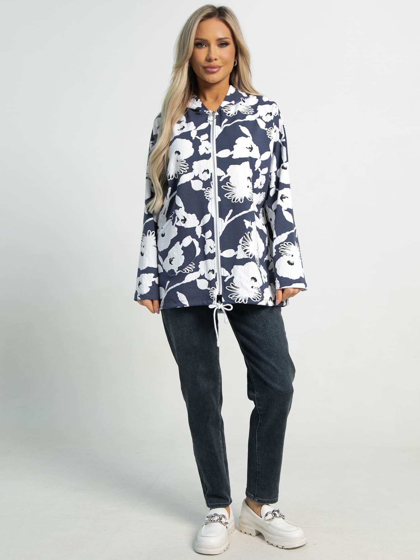 Жакет летний Фловерс (синий) Б15580-18М