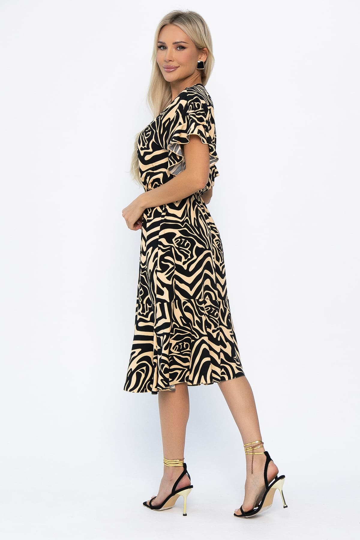 Платье Кристи (бежево-черное) П13872-35М