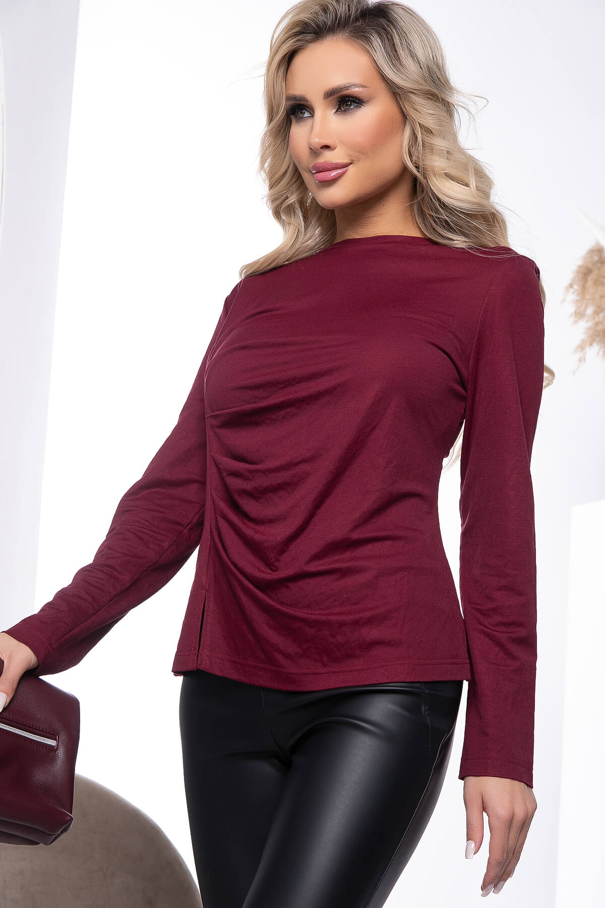 Лонгслив "Женевьева" (винный) Б7633