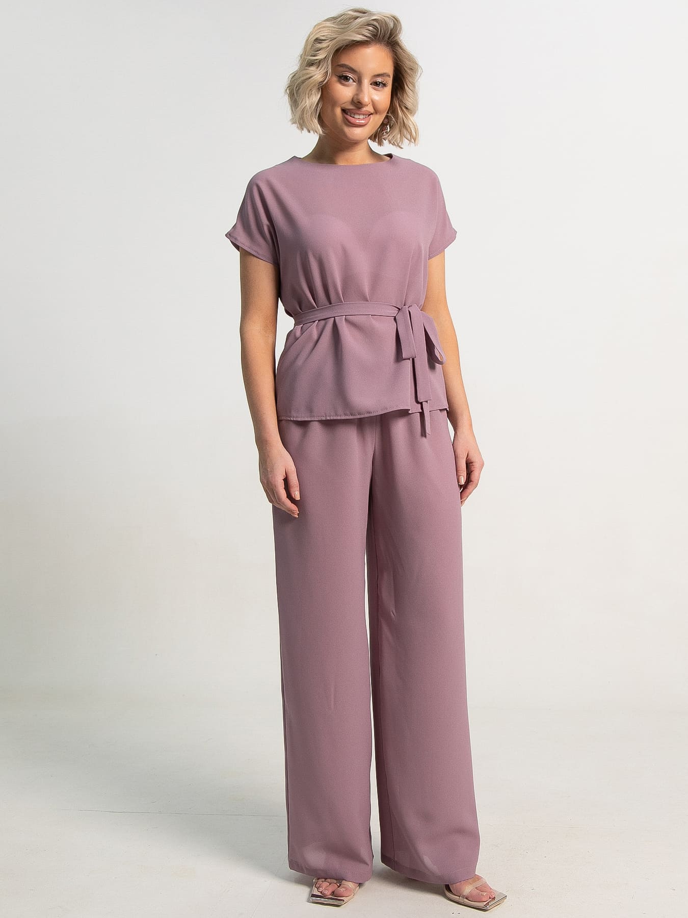 Костюм брючный Илона (пыльная роза) К15601-50М