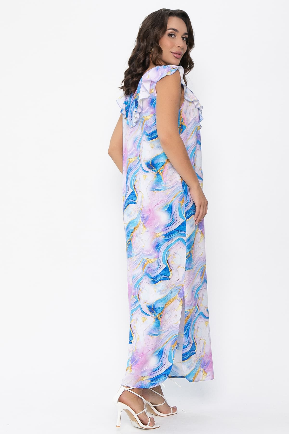 Платье Хатиса (голубо-розовое) П14073-4М