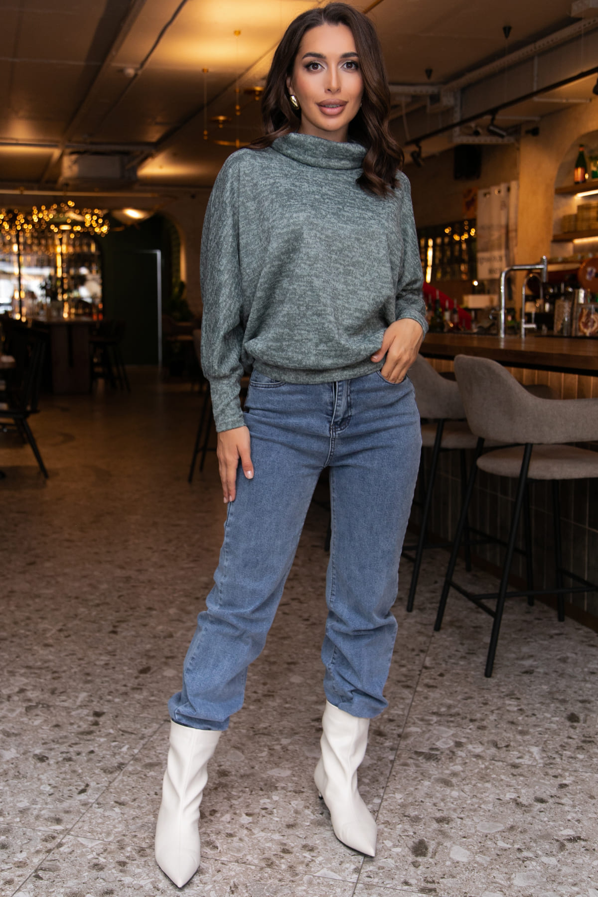 Джемпер Бернарда (мятный меланж) Б12490-8