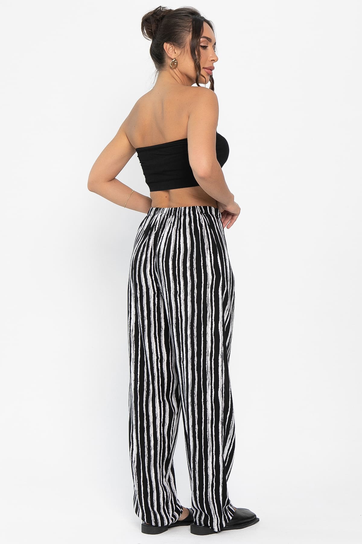 Брюки Роклетт (черно-белые) Б13955-10М