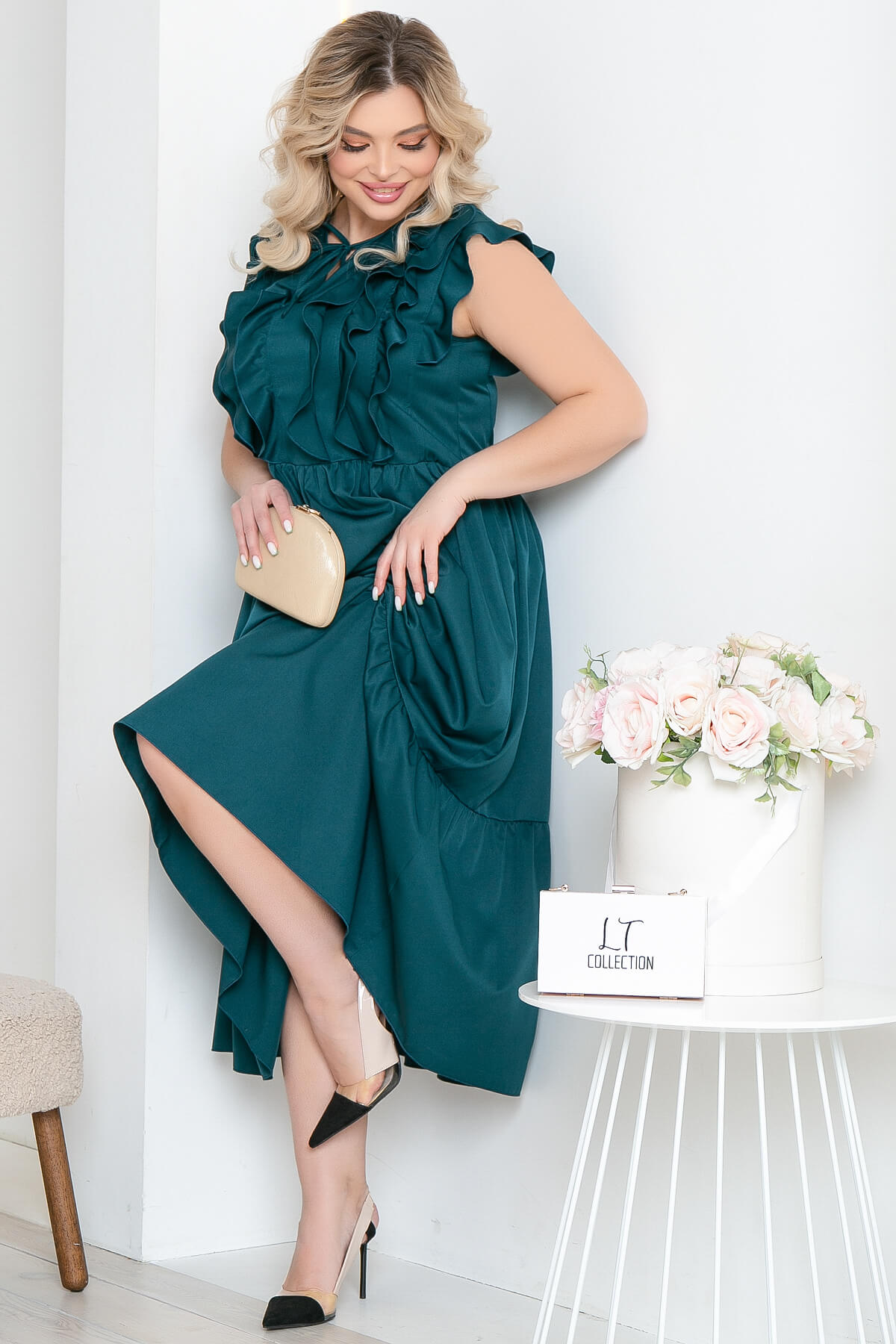 Платье "Айза" (изумруд) П5423