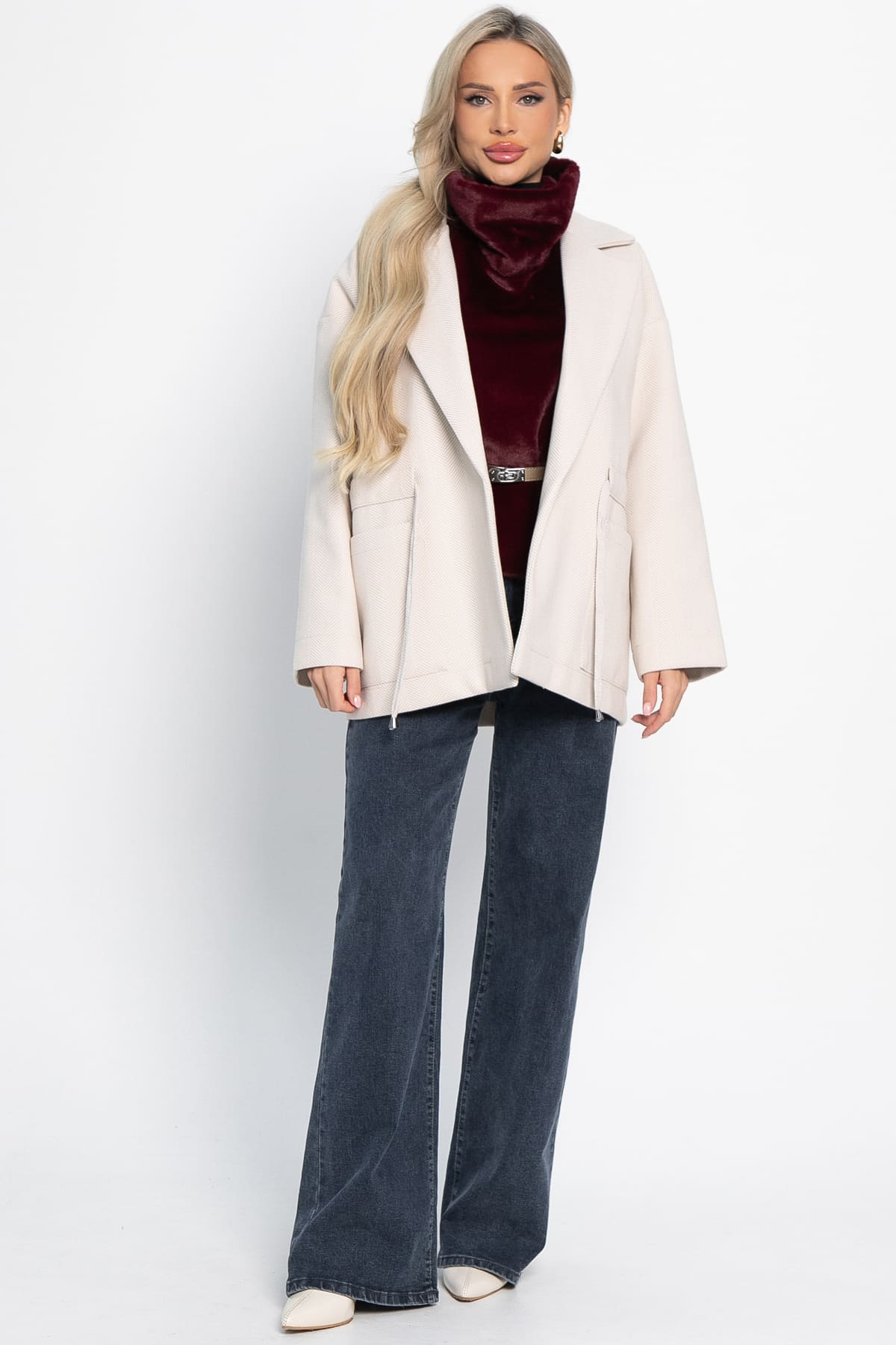 Пальто-пиджак (бежевый) Б15086-7М