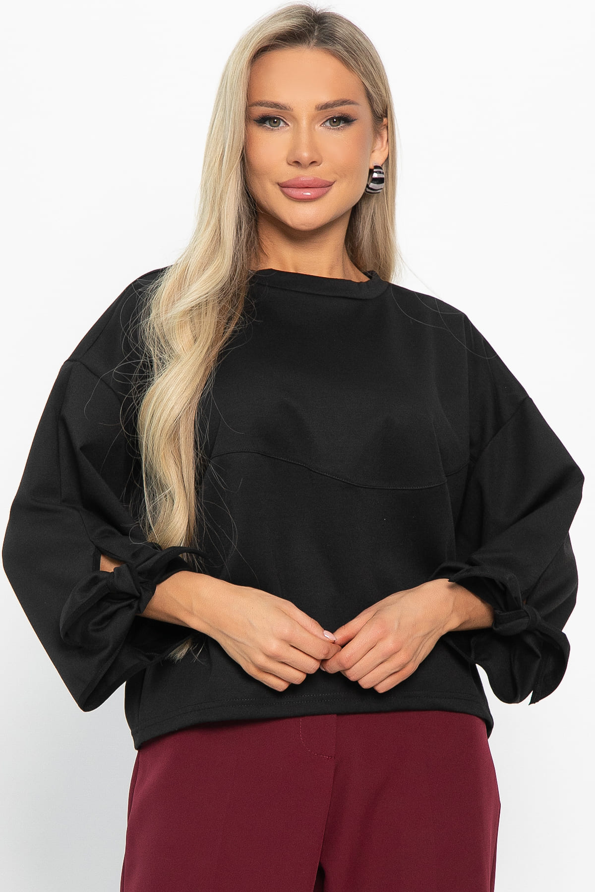 Джемпер с завязками Твист (черный) Б14866-10М