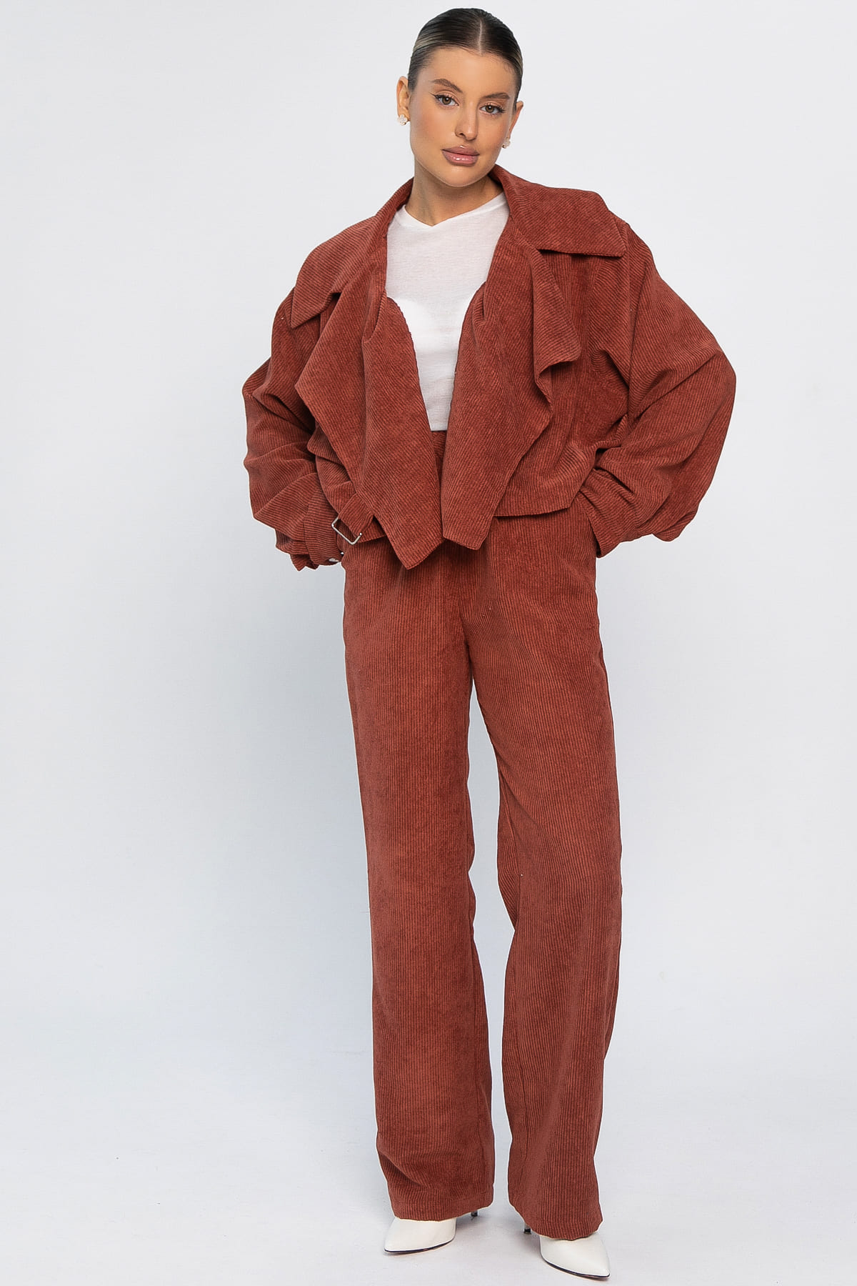 Брюки вельветовые Динара (коричневые) Б14630-39М