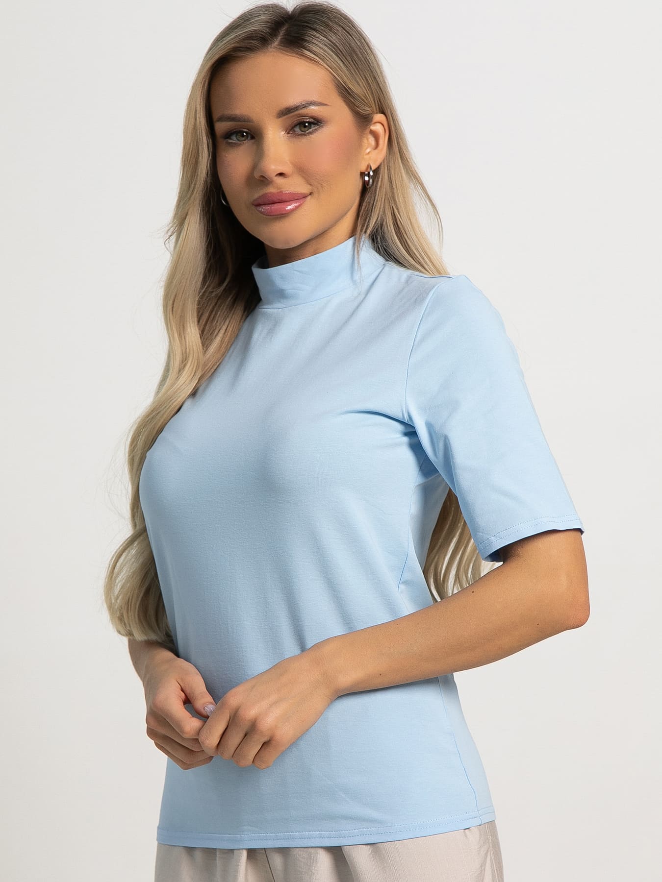 Водолазка с коротким рукавом (голубая) Б15599-50М
