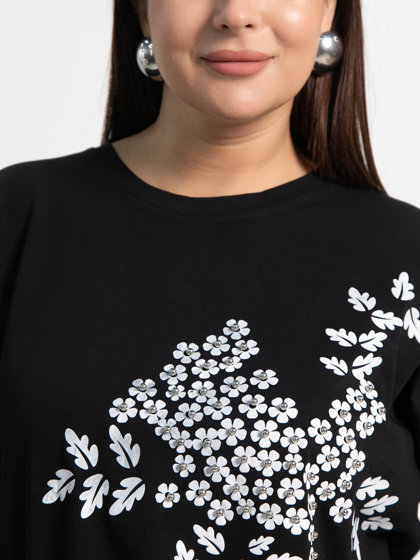 Блуза Ромашка (черная) Б15384-24М