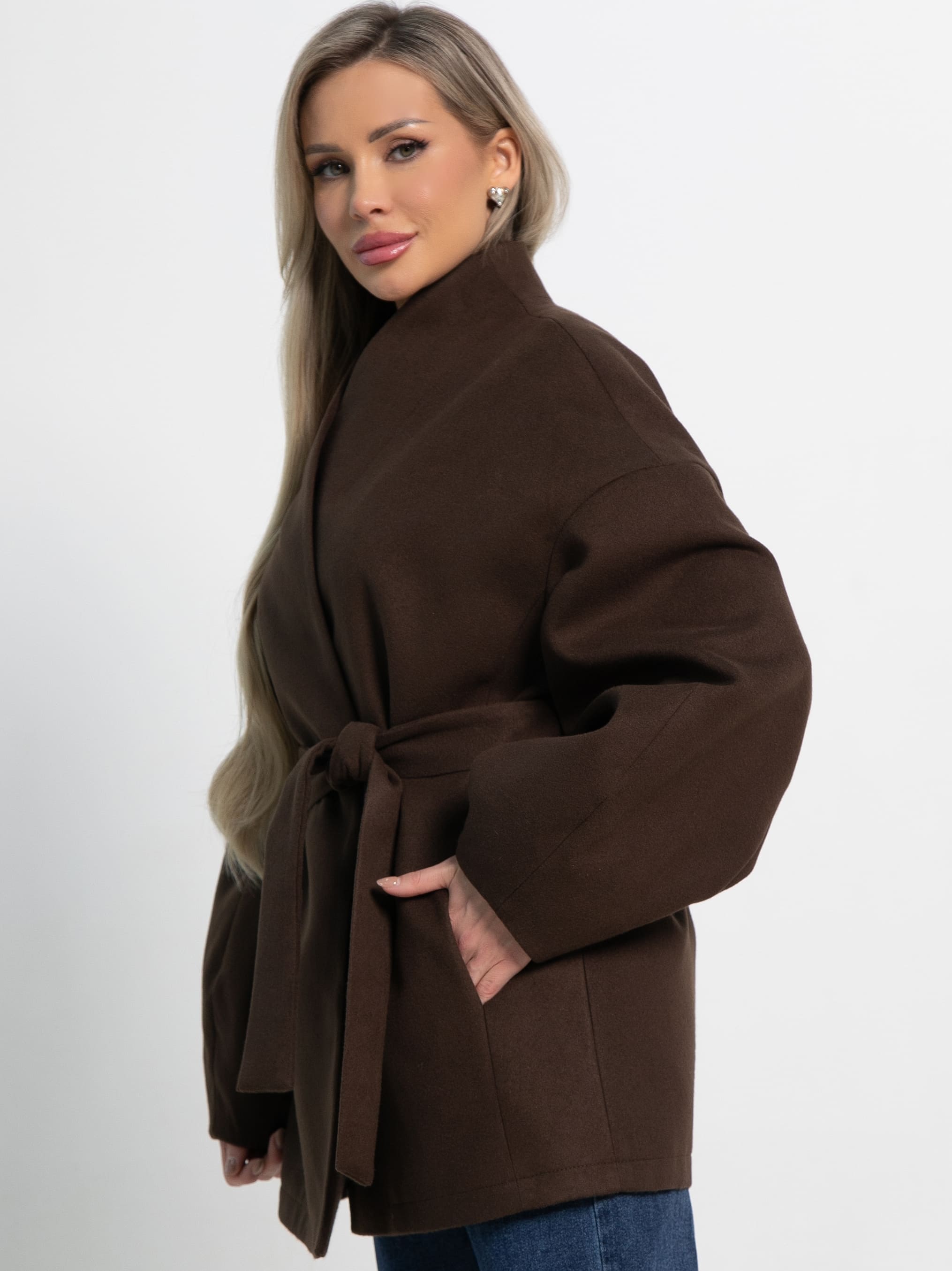 Пальто Мелания (горький шоколад) Б15185-5М