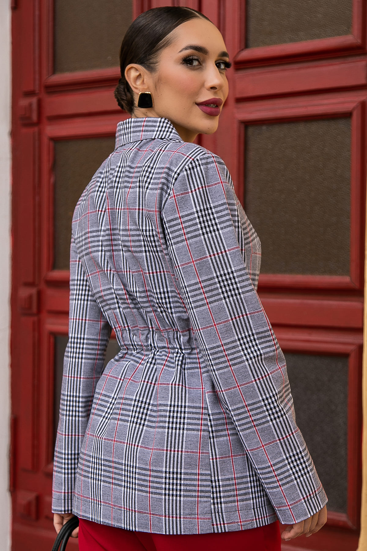 Пиджак Бренда (серый/клетка) Б14124-33М