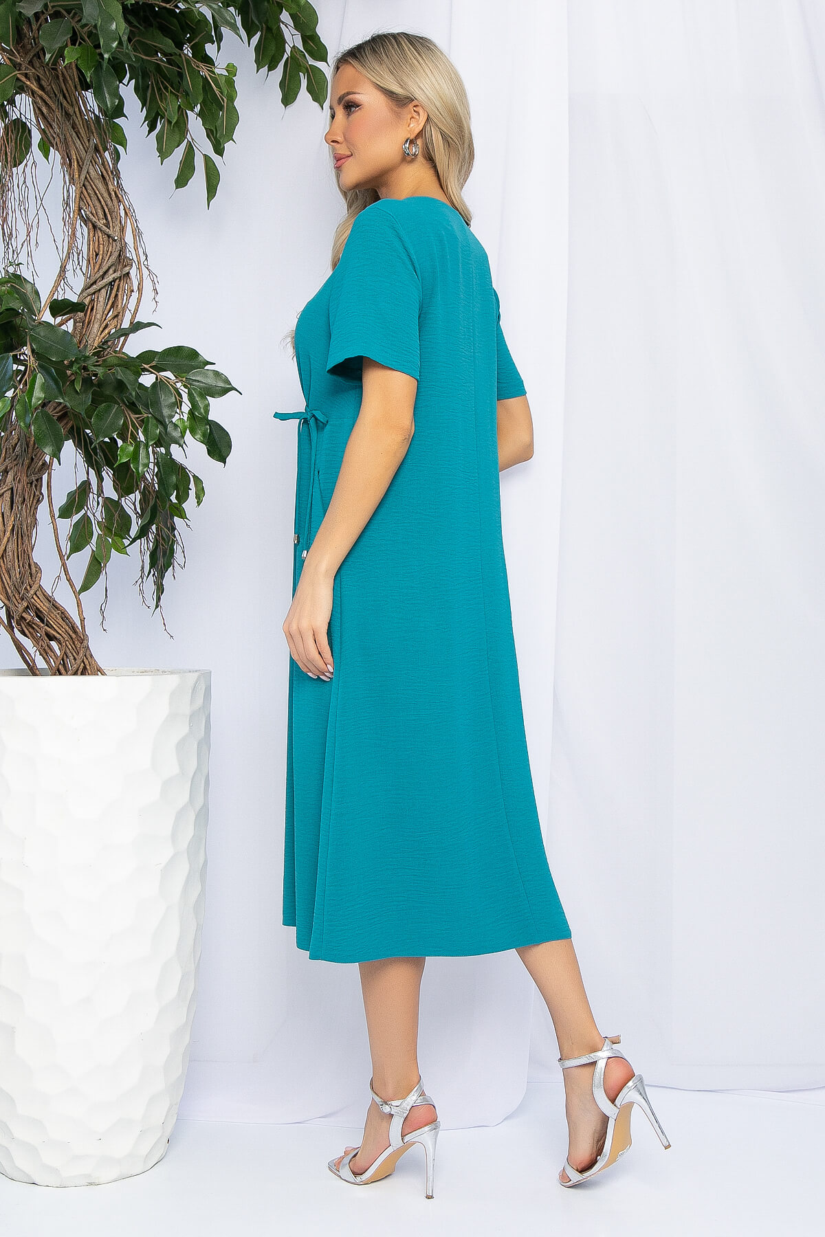 Платье Цветы Лета (морская волна) П13056-18М