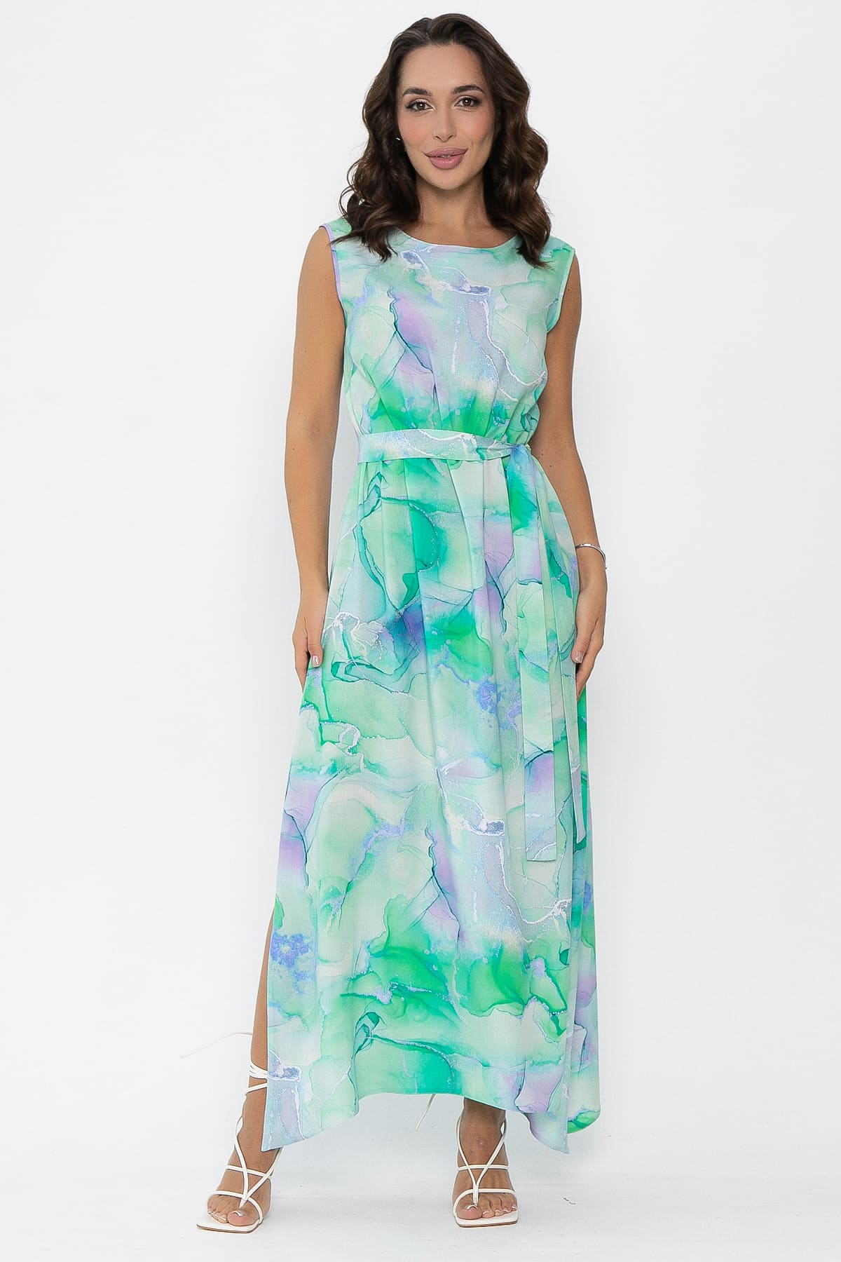 Платье Иниша  (зеленое) П14072-4М