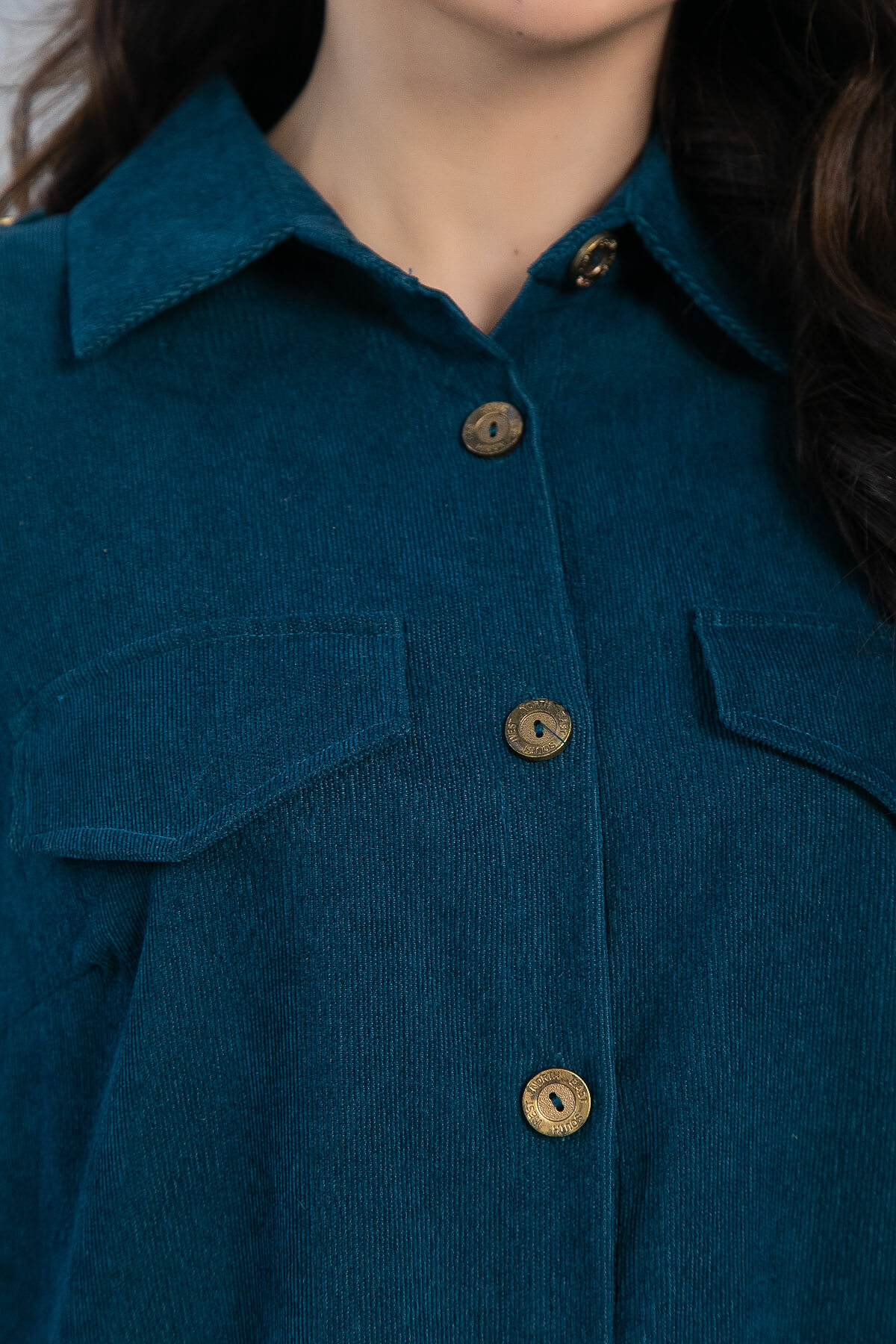 Платье-рубашка В большом городе (сине-зеленое) П12798М