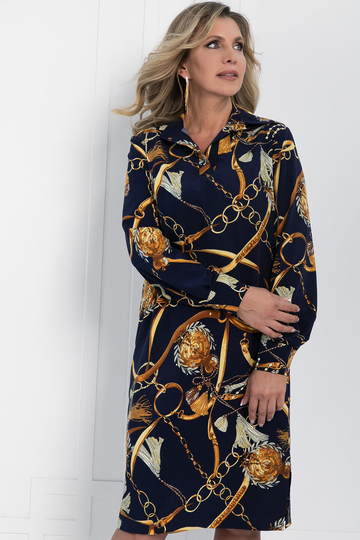 Платье Презентация стиля (темно-синее) П12650-15