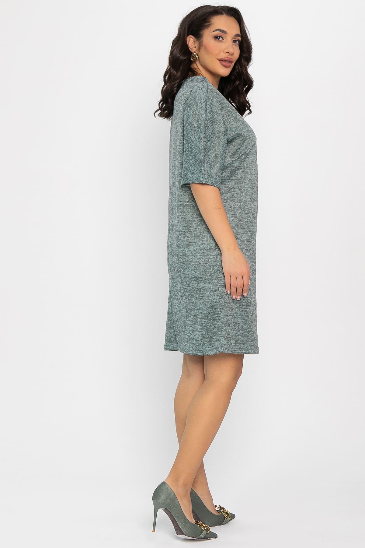 Платье трикотажное Ветта (зеленое) П14599-10М