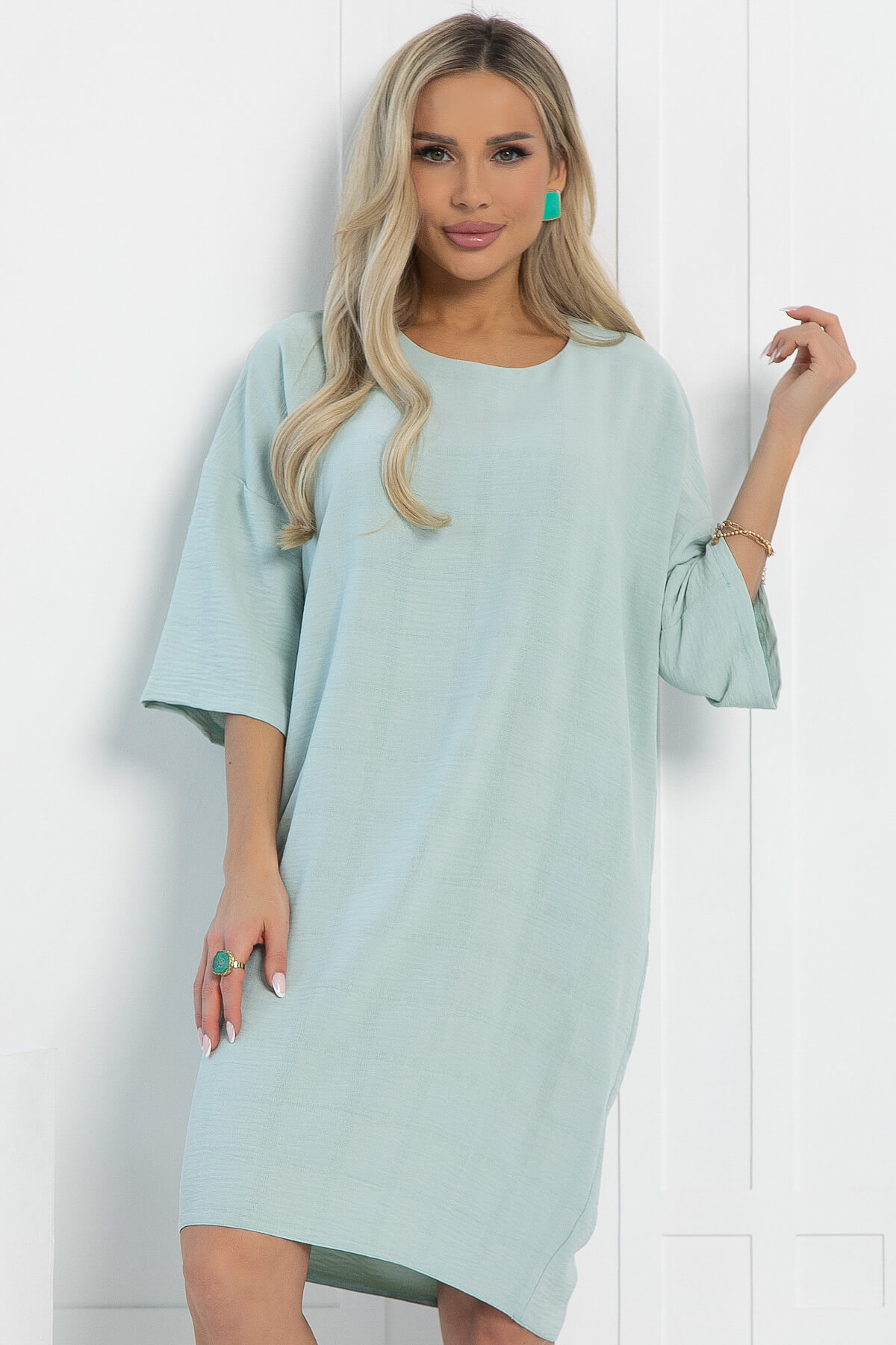 Платье футболка (мята) П13036-34М