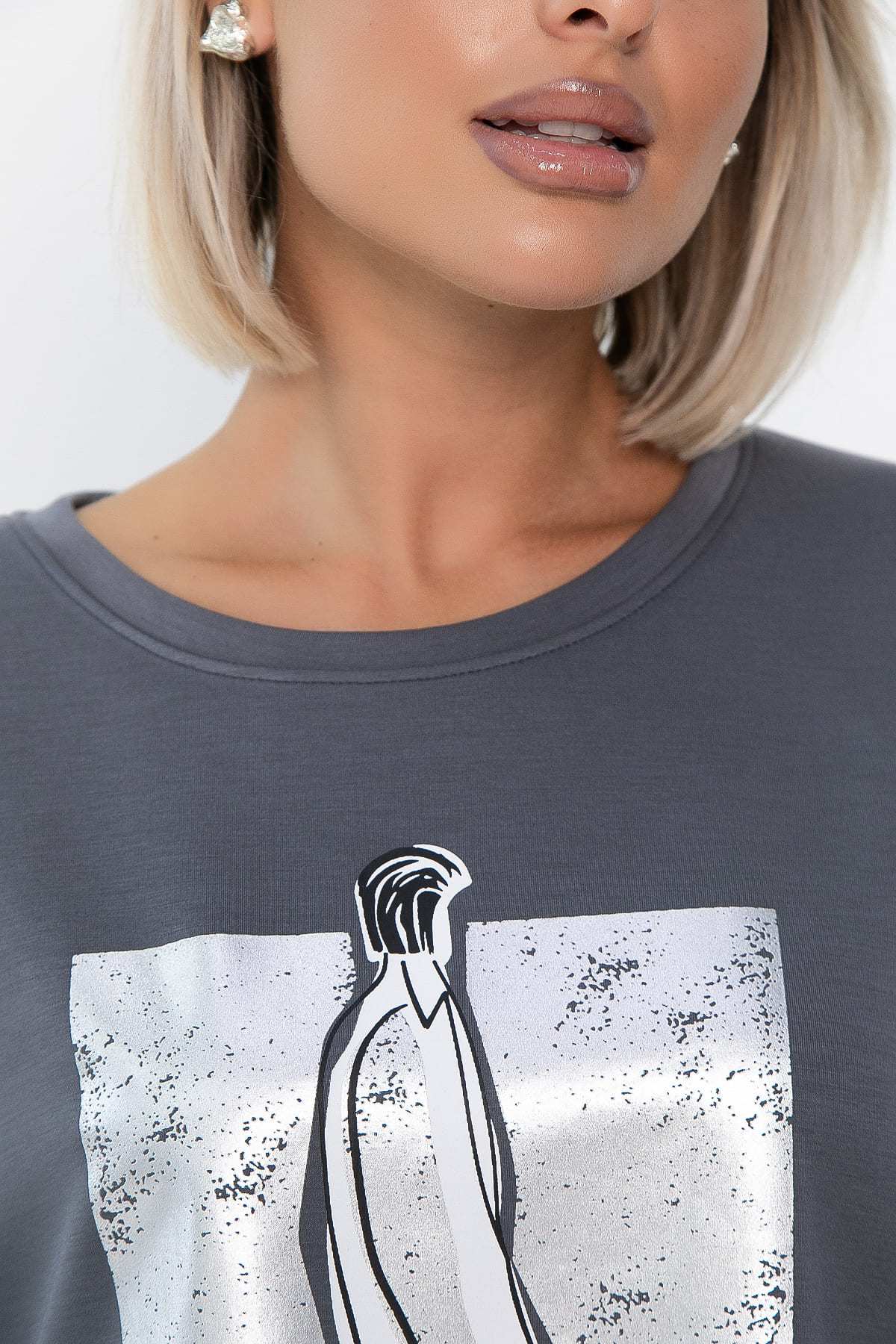 Блуза Фауст (серая) Б14203-20М