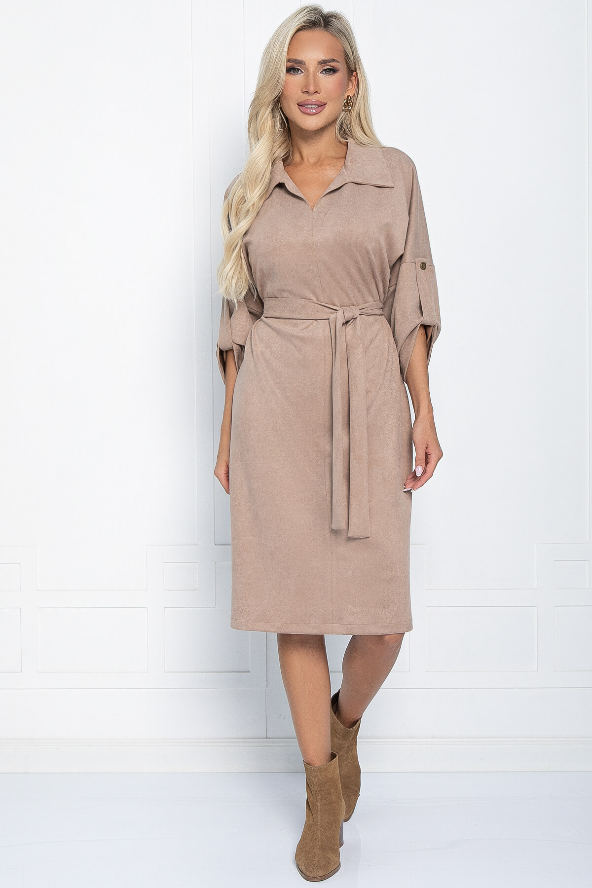 Платье Нежность осени (кофе с молоком) П11270