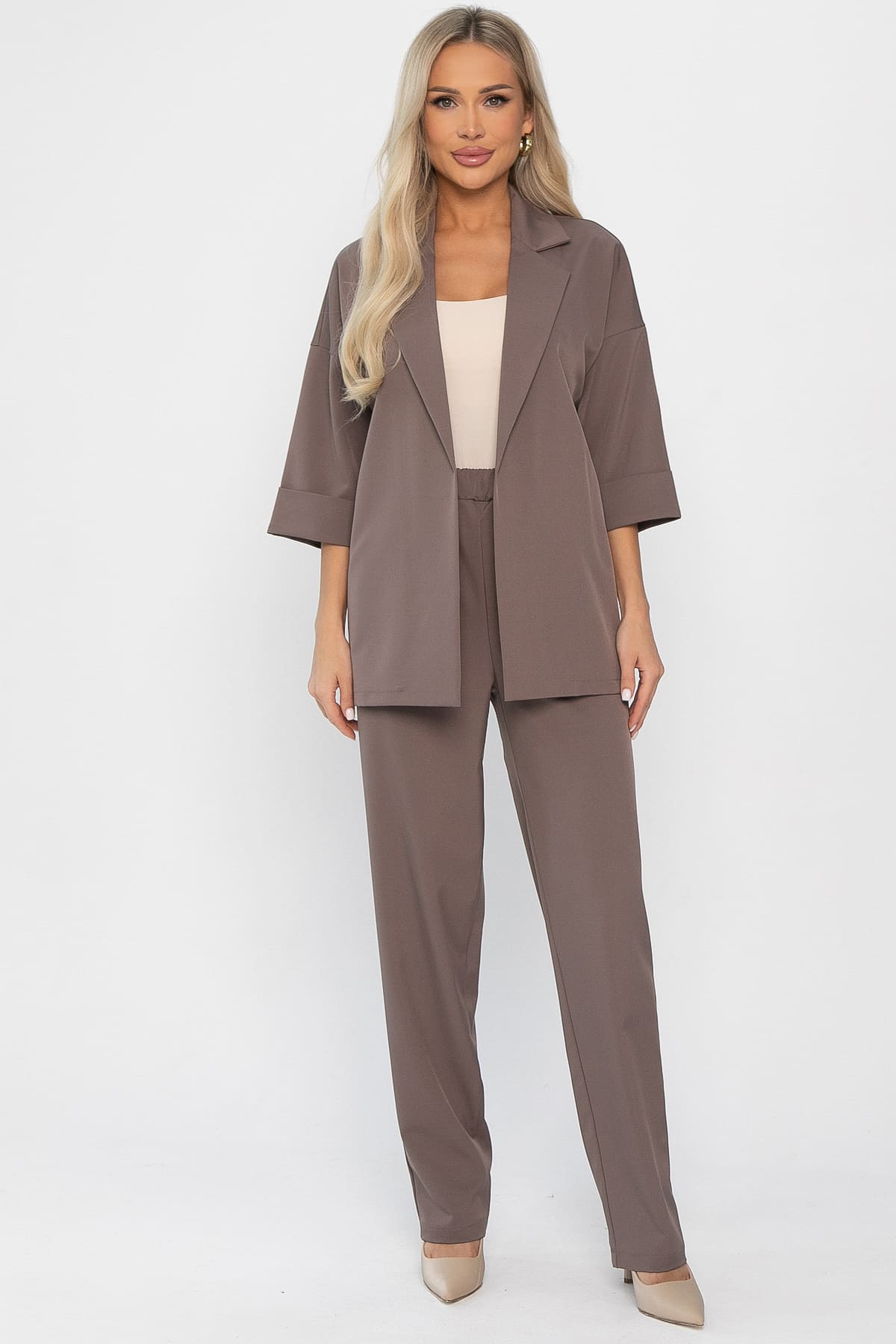 Костюм брючный Скрипка (кофе с молоком) К14376-12М