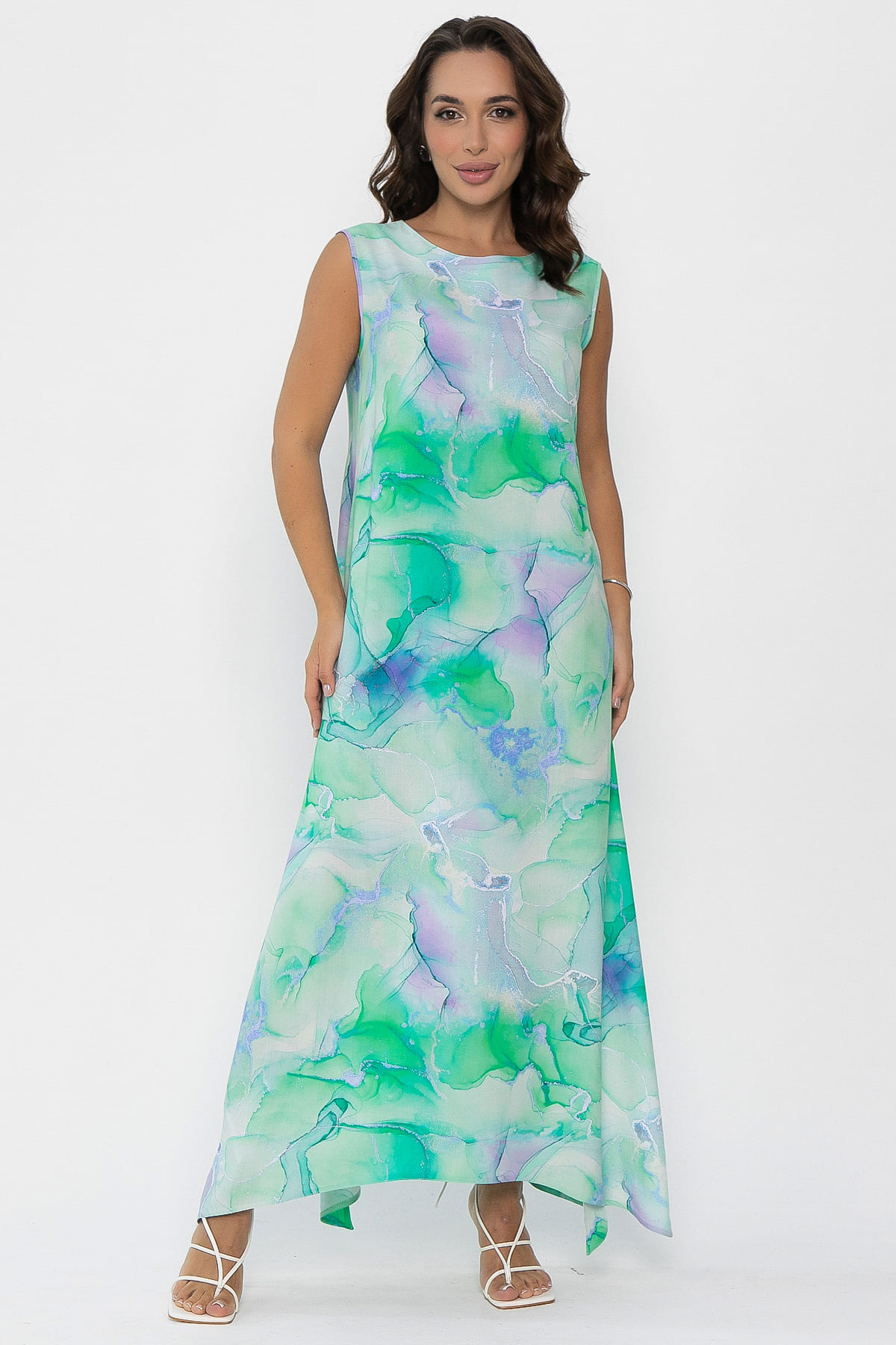 Платье Иниша  (зеленое) П14072-4М