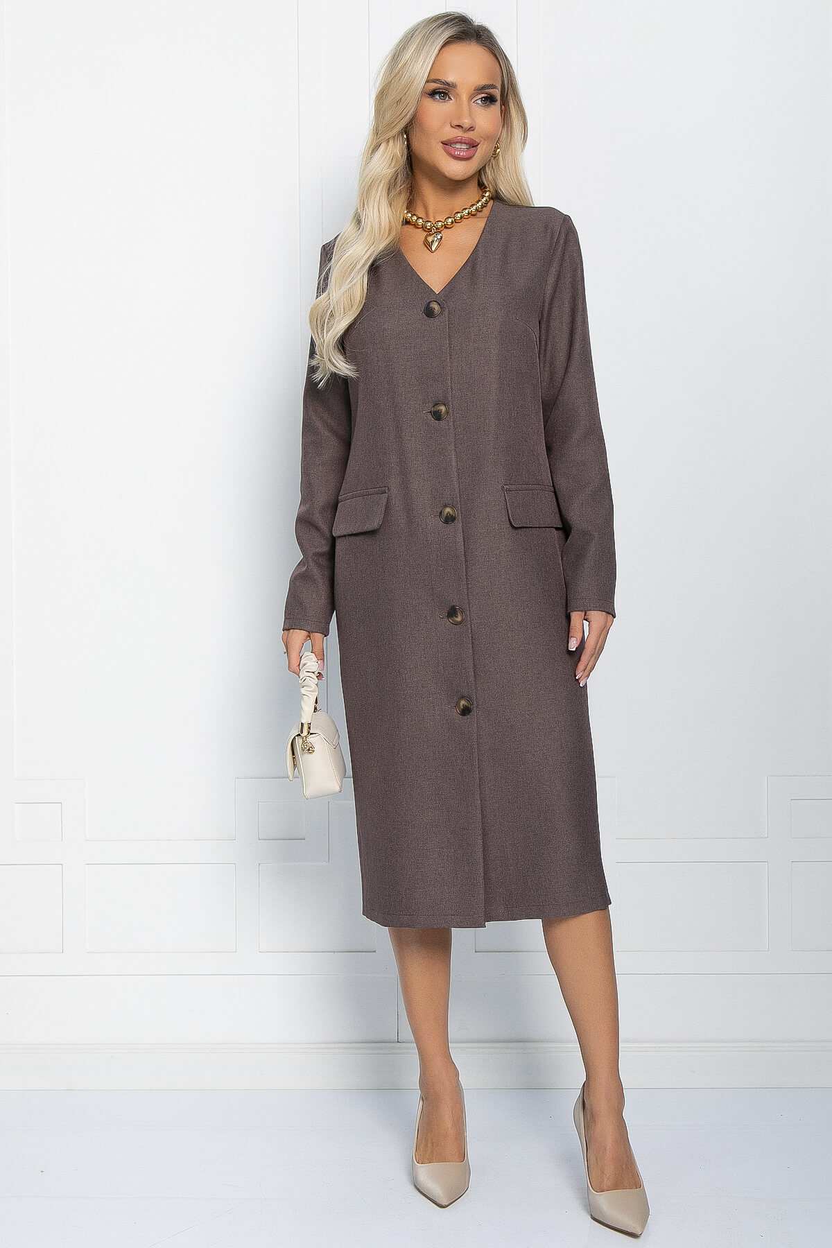 Платье Бруклин (коричневое) П11365