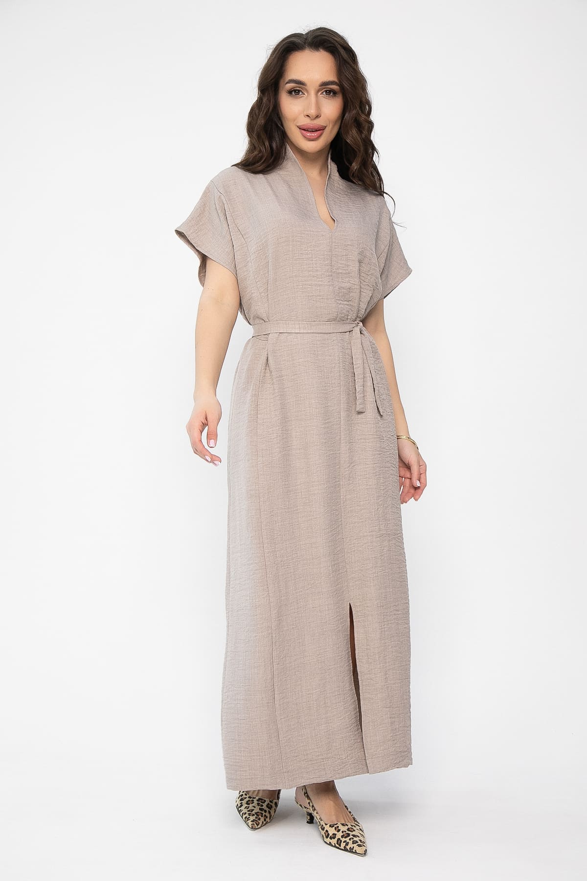 Платье Исландия (серо-коричневое) П13623-30М