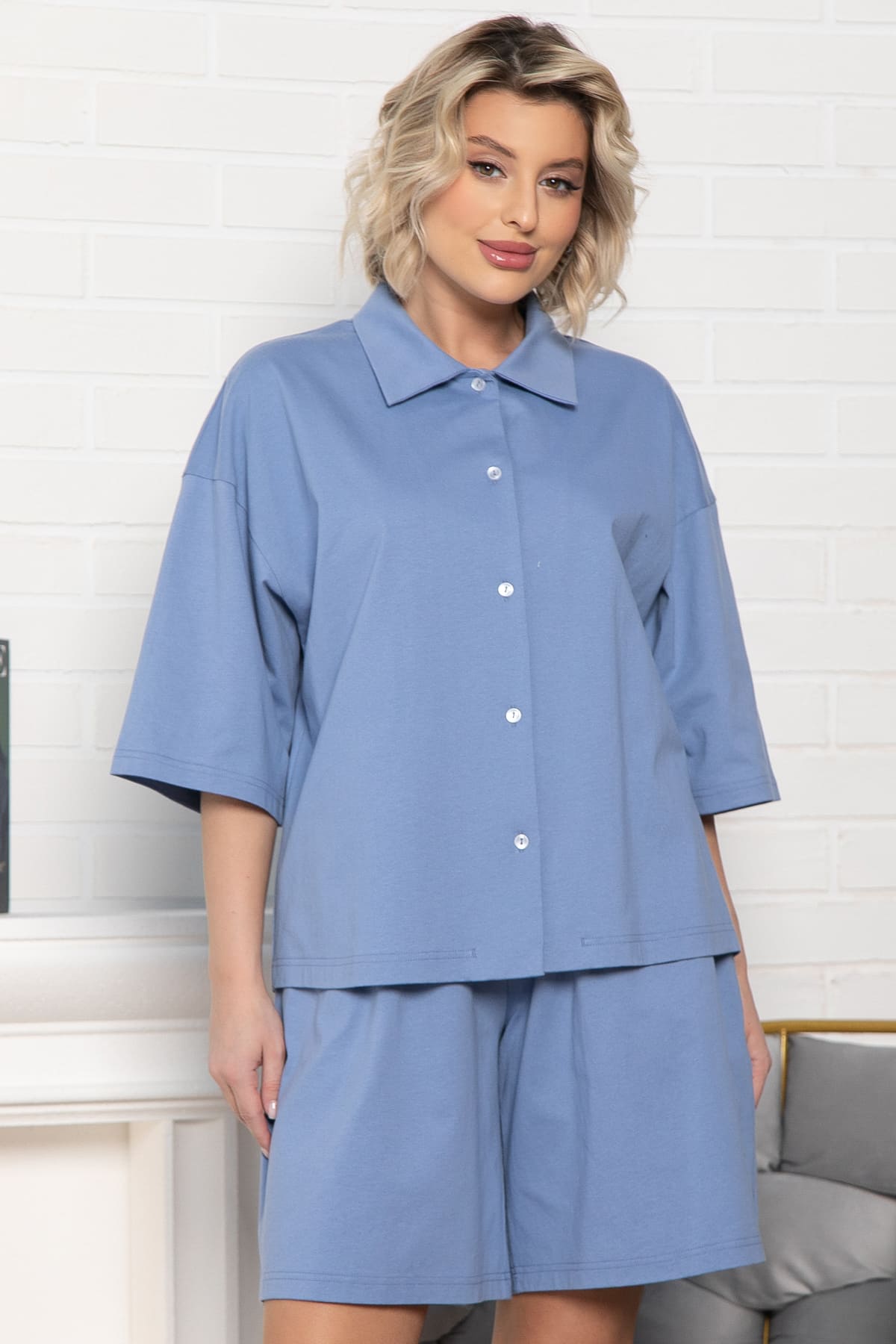 Костюм домашний Облачный уют (голубой) К14981-53М