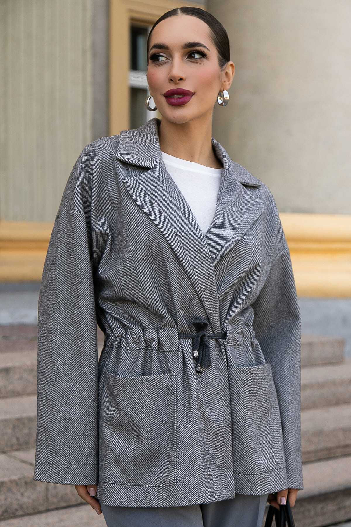 Пальто-пиджак (серый) Б14131-7М