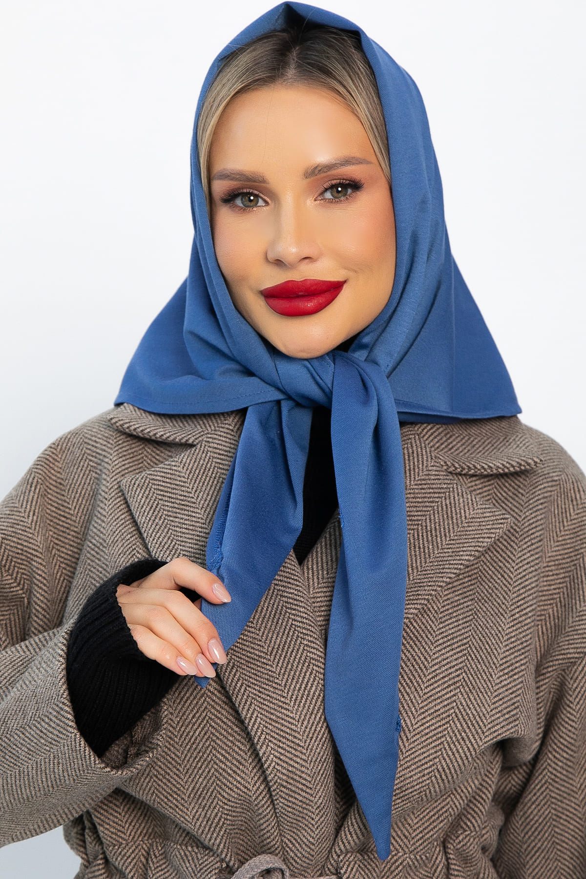 Косынка с отворотом (пепельно-синяя) КО21-23М