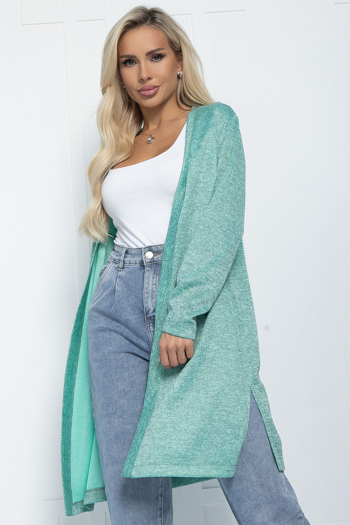 Кардиган Осеннее настроение (мятный) Б11254