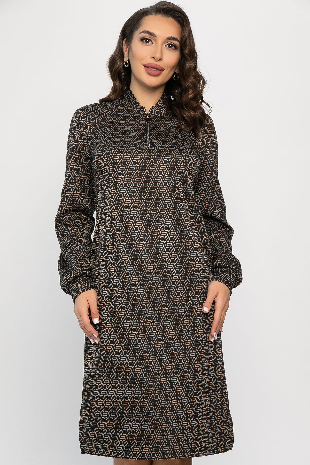 Платье Изящный образ (коричневое) П13749-19М