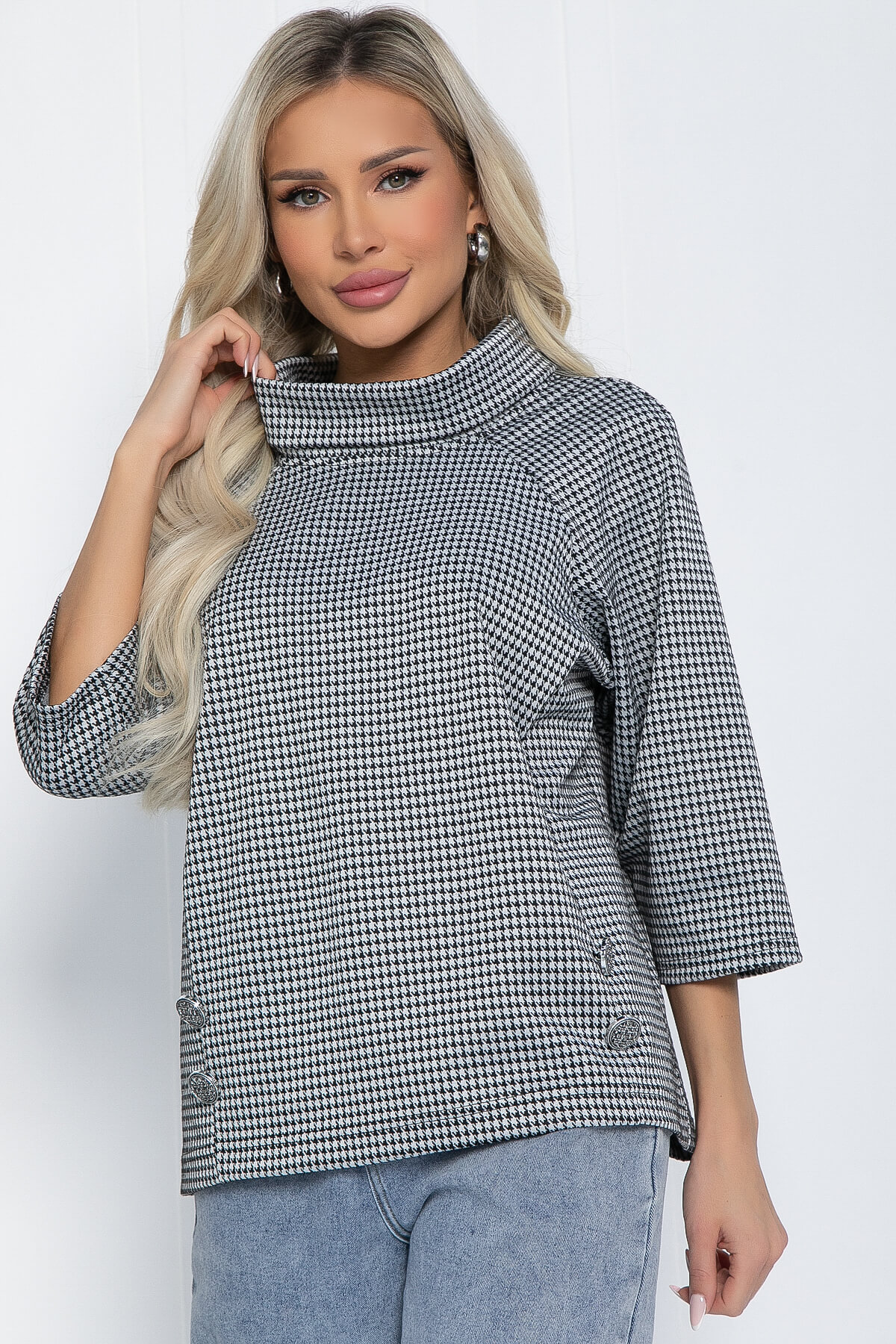 Джемпер Эдельвейс (черно-серая) Б12404-18