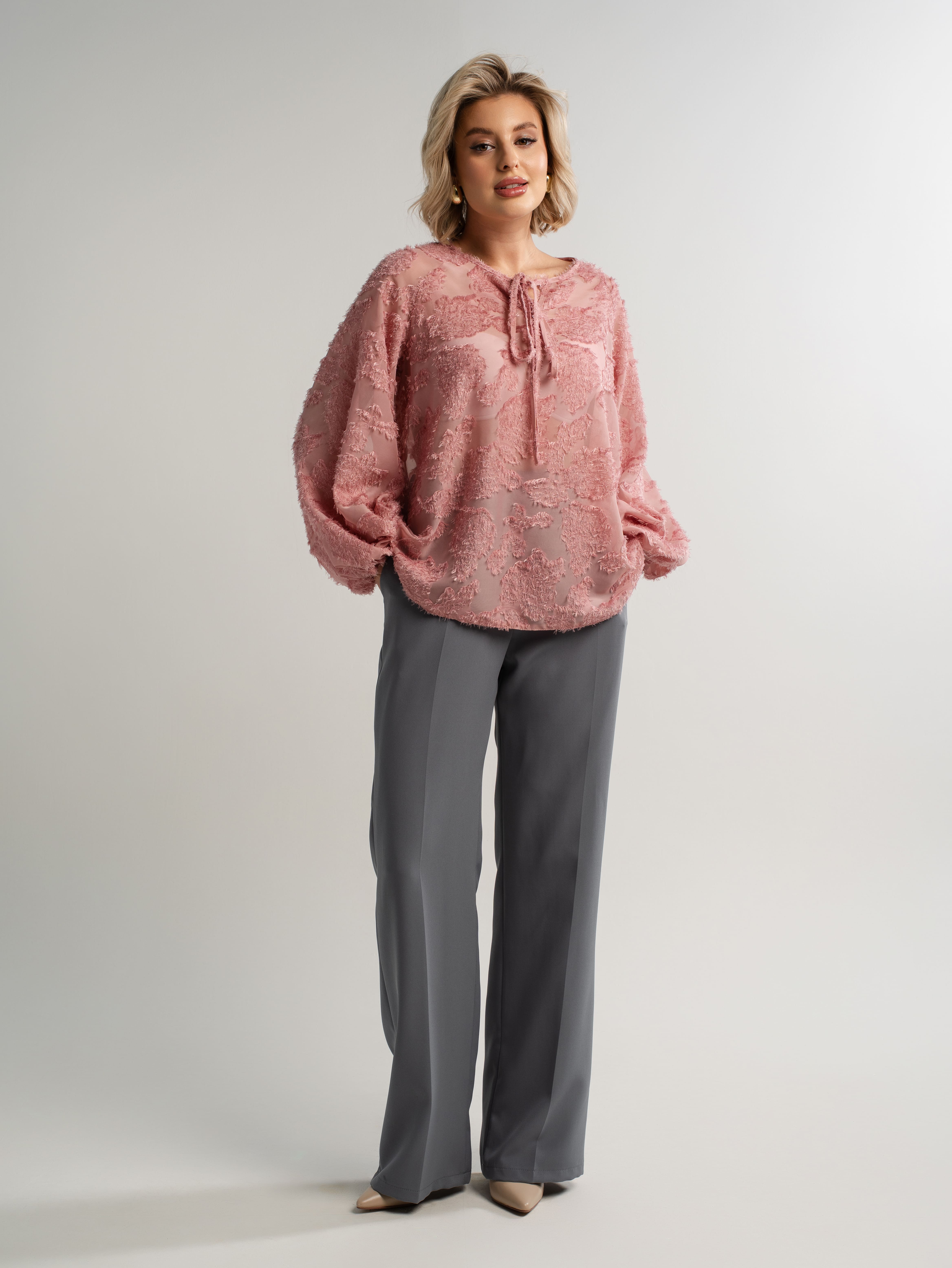 Блуза Воздушная мелодия (пудра) Б15139-7М