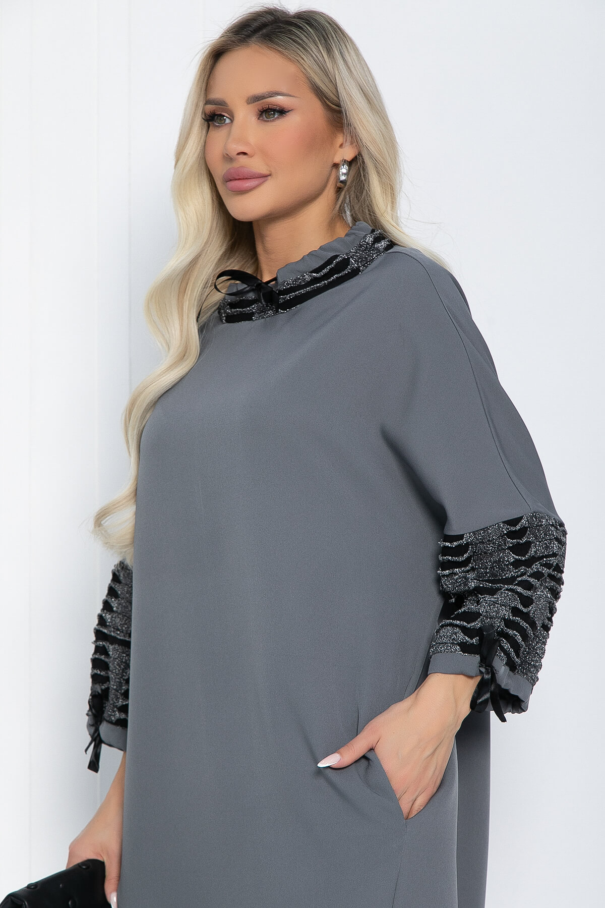 Платье Эванс (серое) П12419-10